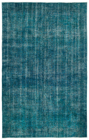 Atina Turquoise Vintage Wool Handmade Area Rug 6'4" x 10'0"