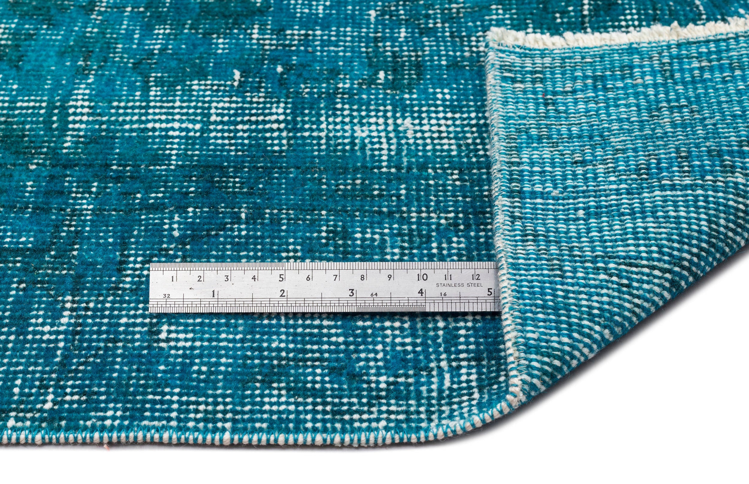 Atina Turquoise Vintage Wool Handmade Area Rug 6'4" x 10'0"