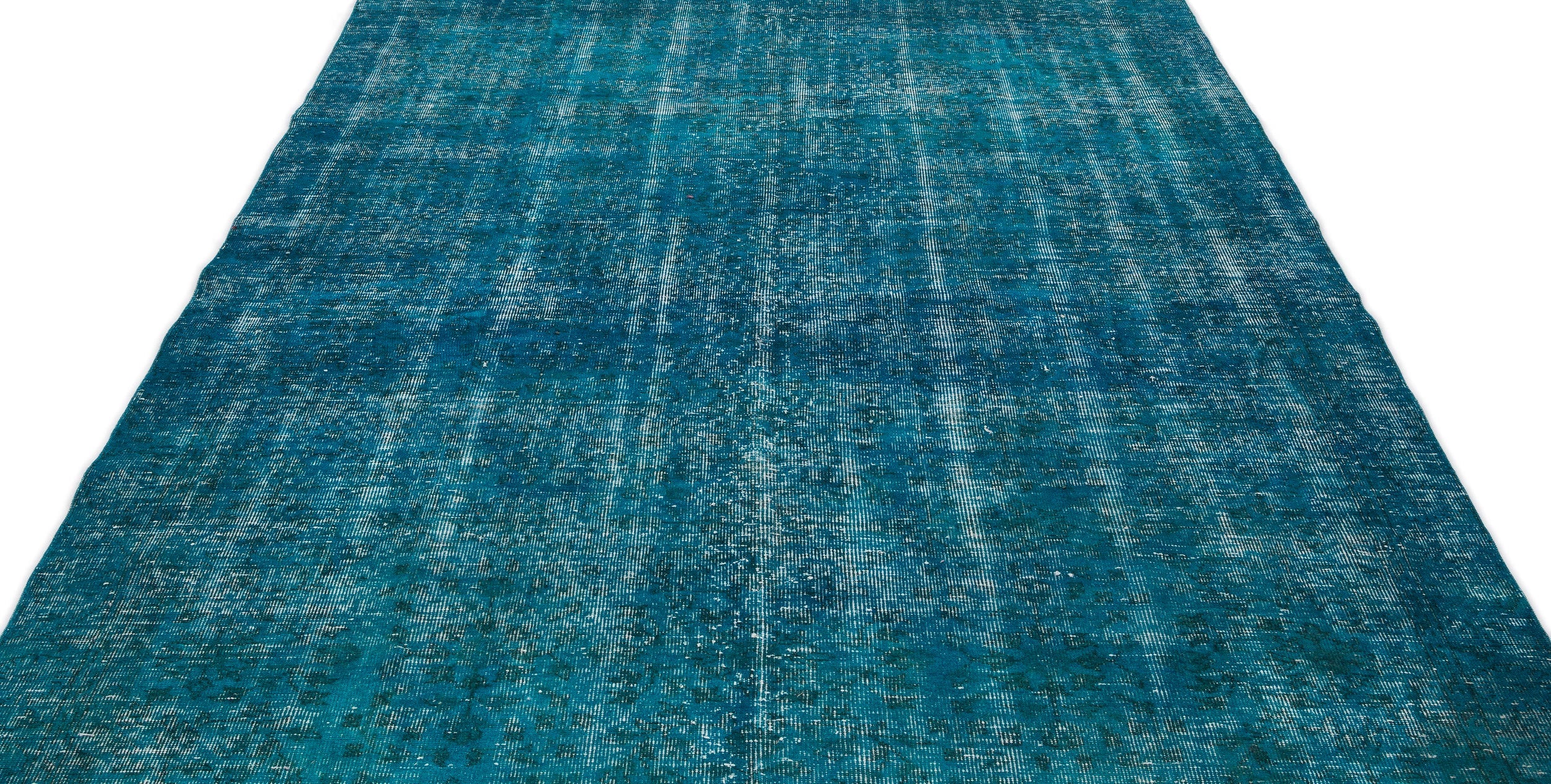 Atina Turquoise Vintage Wool Handmade Area Rug 6'4" x 10'0"