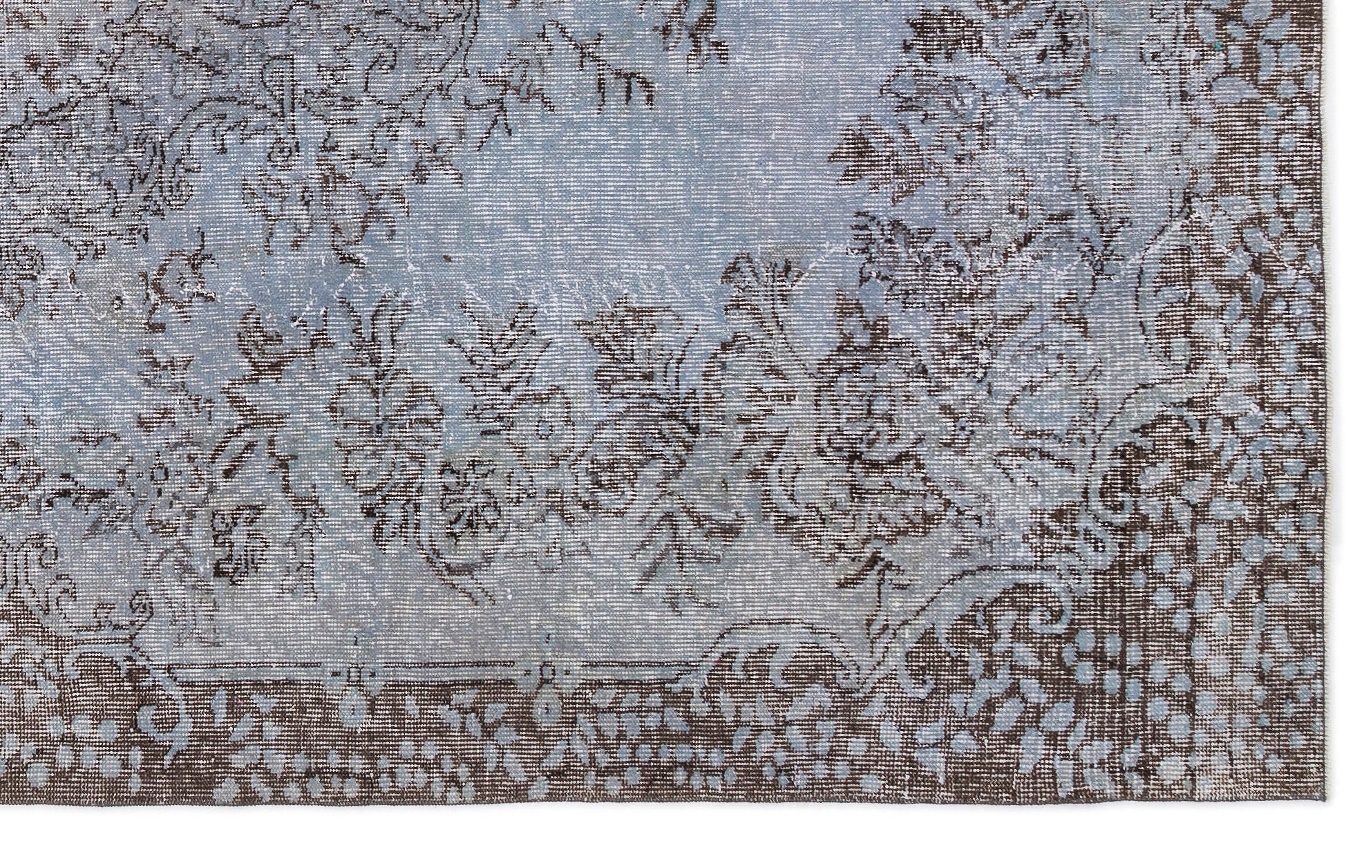 Atina Blue Vintage Wool Handmade Area Rug 6'0" x 9'1"