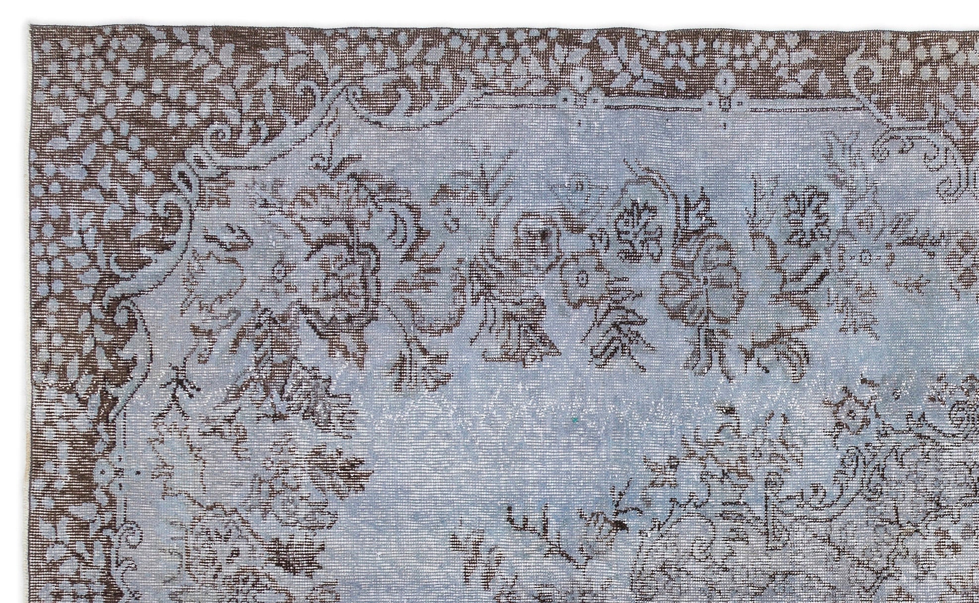 Atina Blue Vintage Wool Handmade Area Rug 6'0" x 9'1"