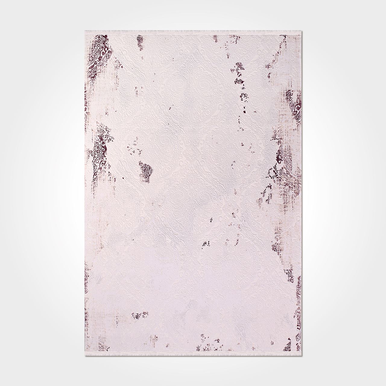 Modern Bamboo Area Rug – Machine Made Rug With Acrylic Yarn Carpet, Cream