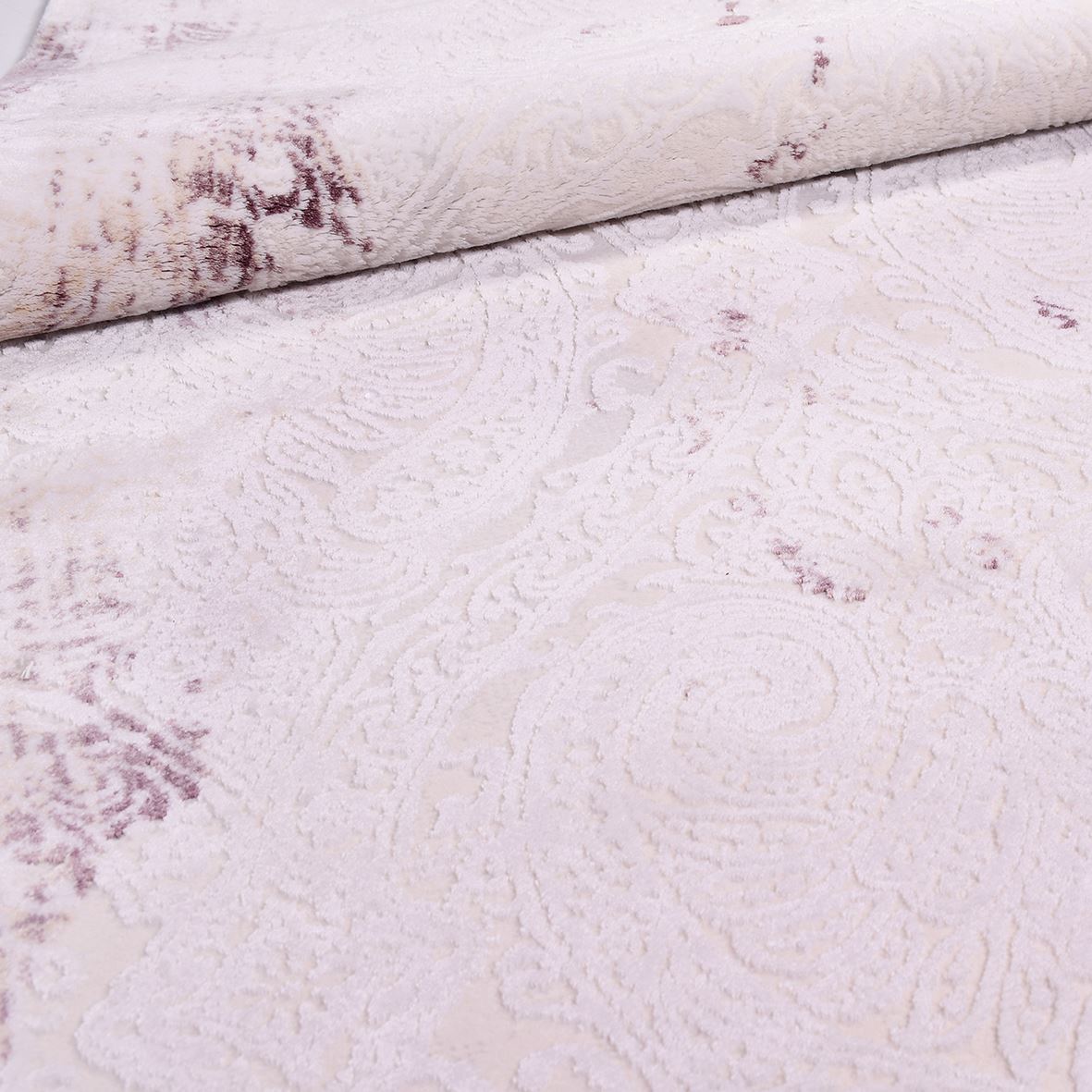 Modern Bamboo Area Rug – Machine Made Rug With Acrylic Yarn Carpet, Cream