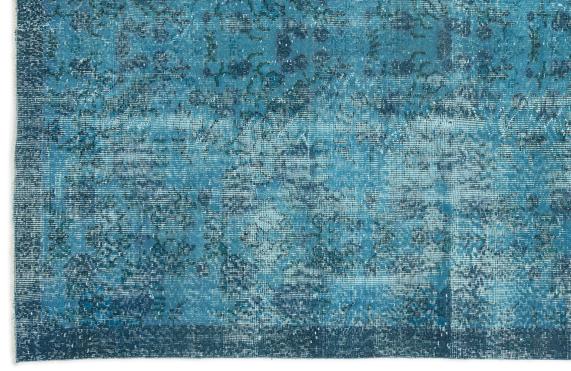 Atina Turquoise Vintage Wool Handmade Area Rug 5'3" x 7'9"