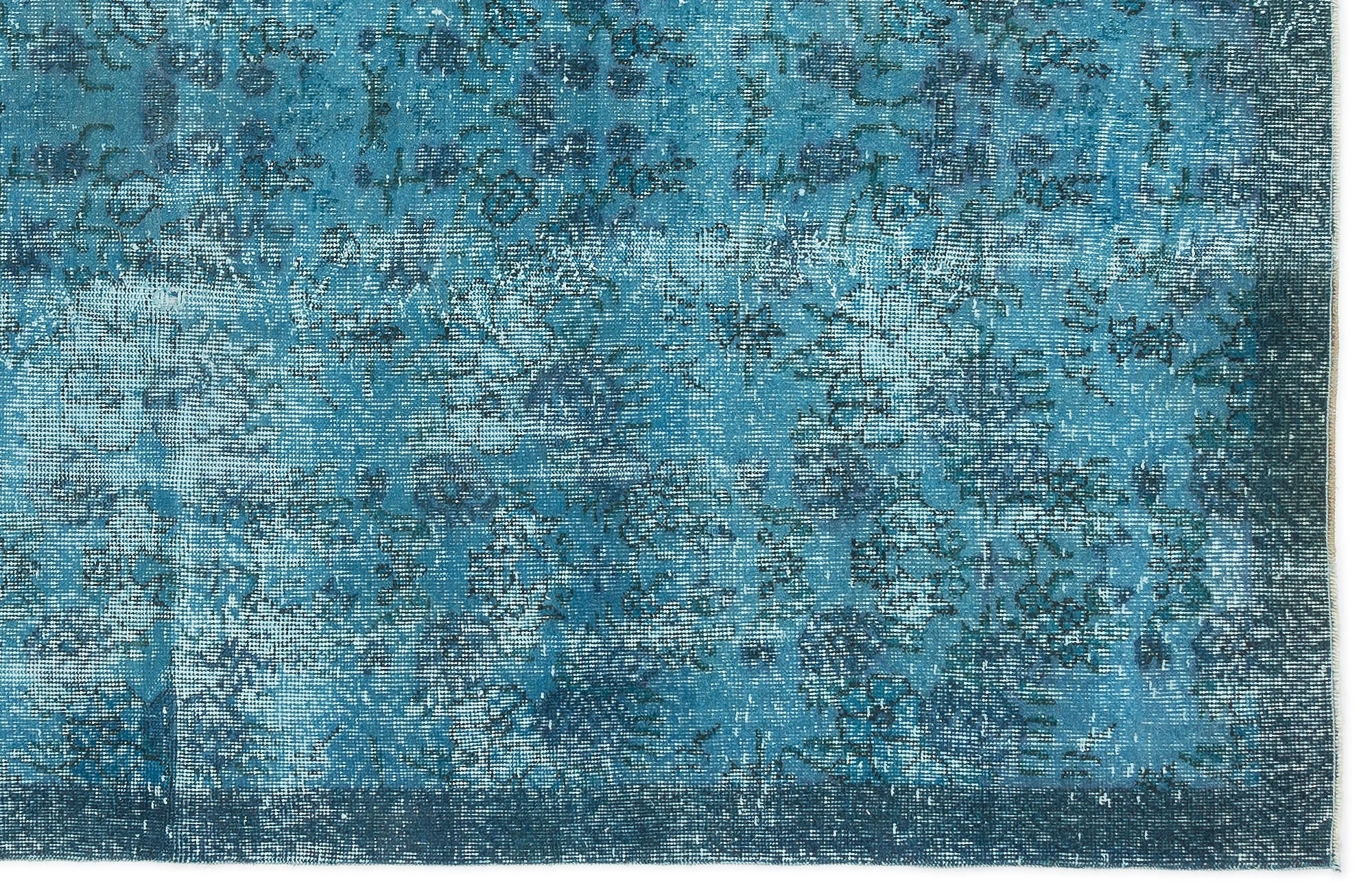 Atina Turquoise Vintage Wool Handmade Area Rug 5'3" x 7'9"