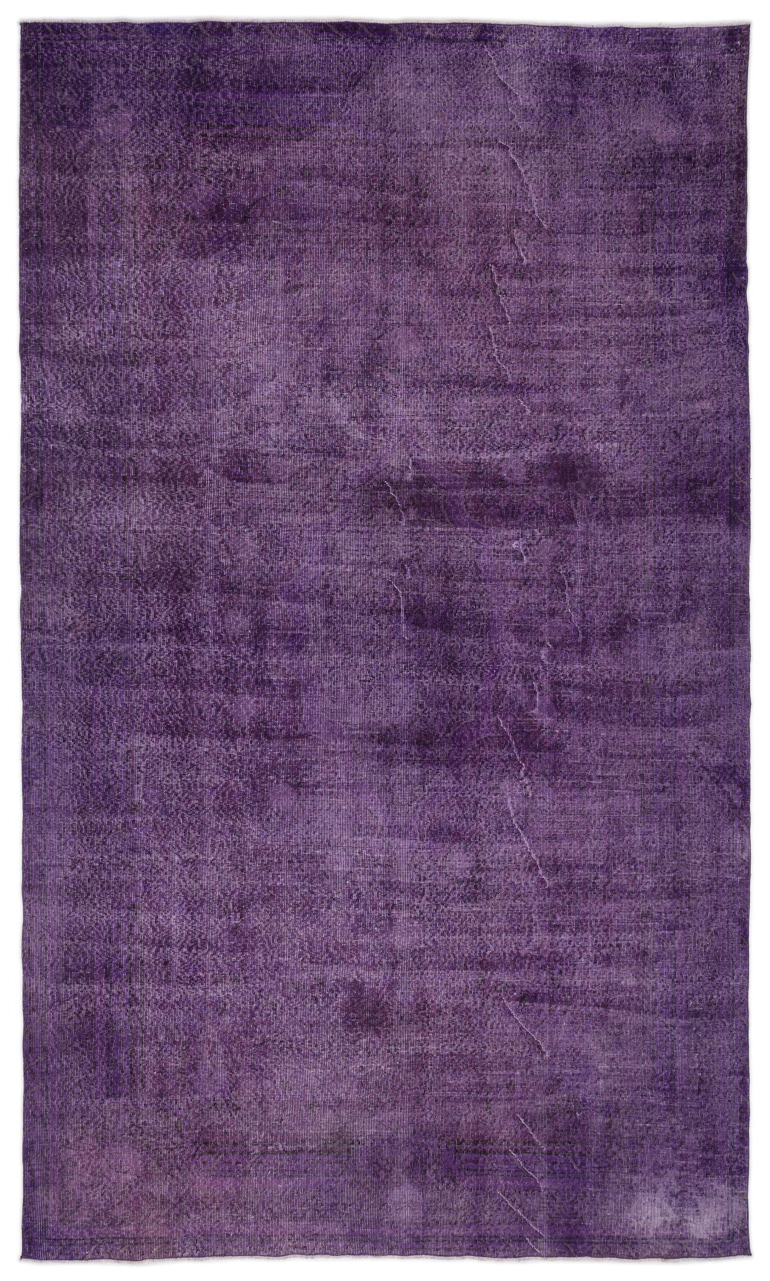 Atina Purple Vintage Wool Handmade Area Rug 6'7" x 11'3"