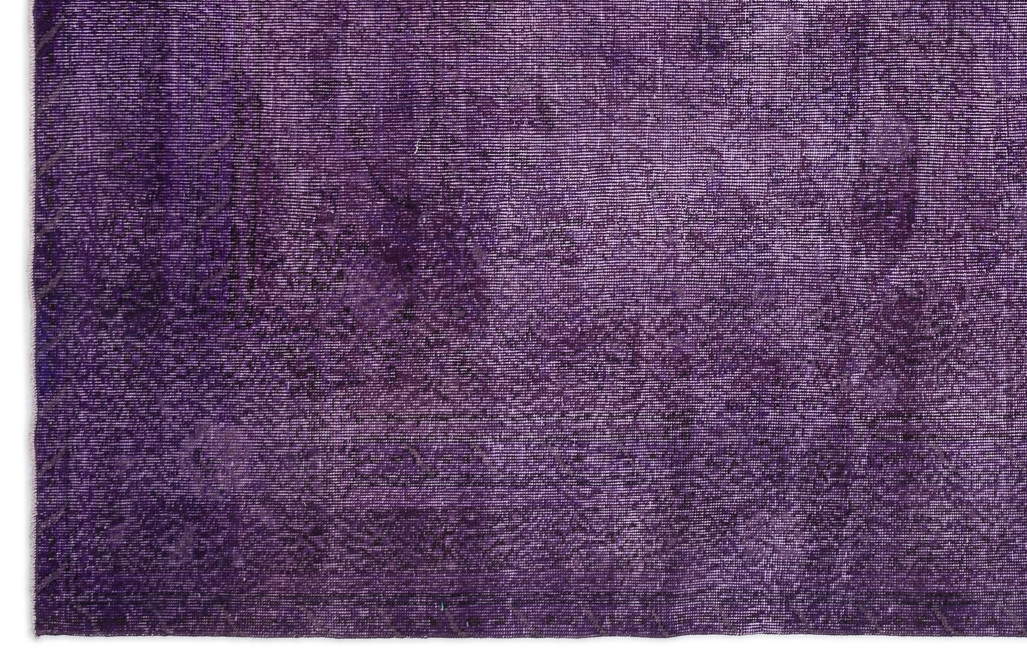 Atina Purple Vintage Wool Handmade Area Rug 6'7" x 11'3"