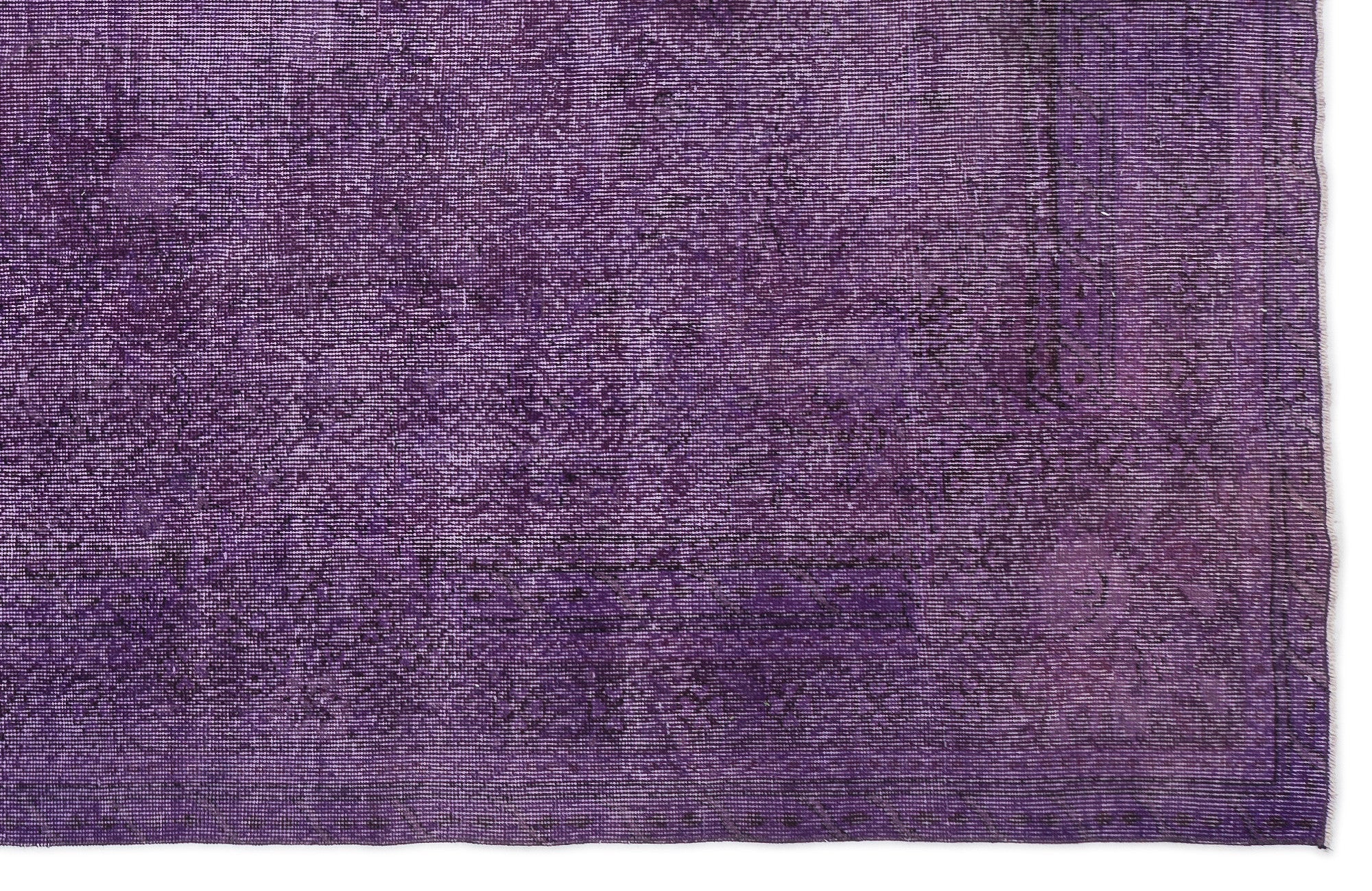 Atina Purple Vintage Wool Handmade Area Rug 6'7" x 11'3"