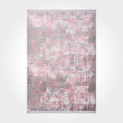Modern Bamboo Area Rug – Machine Made Grey Acrylic Yarn Carpet with Overlocked Edge