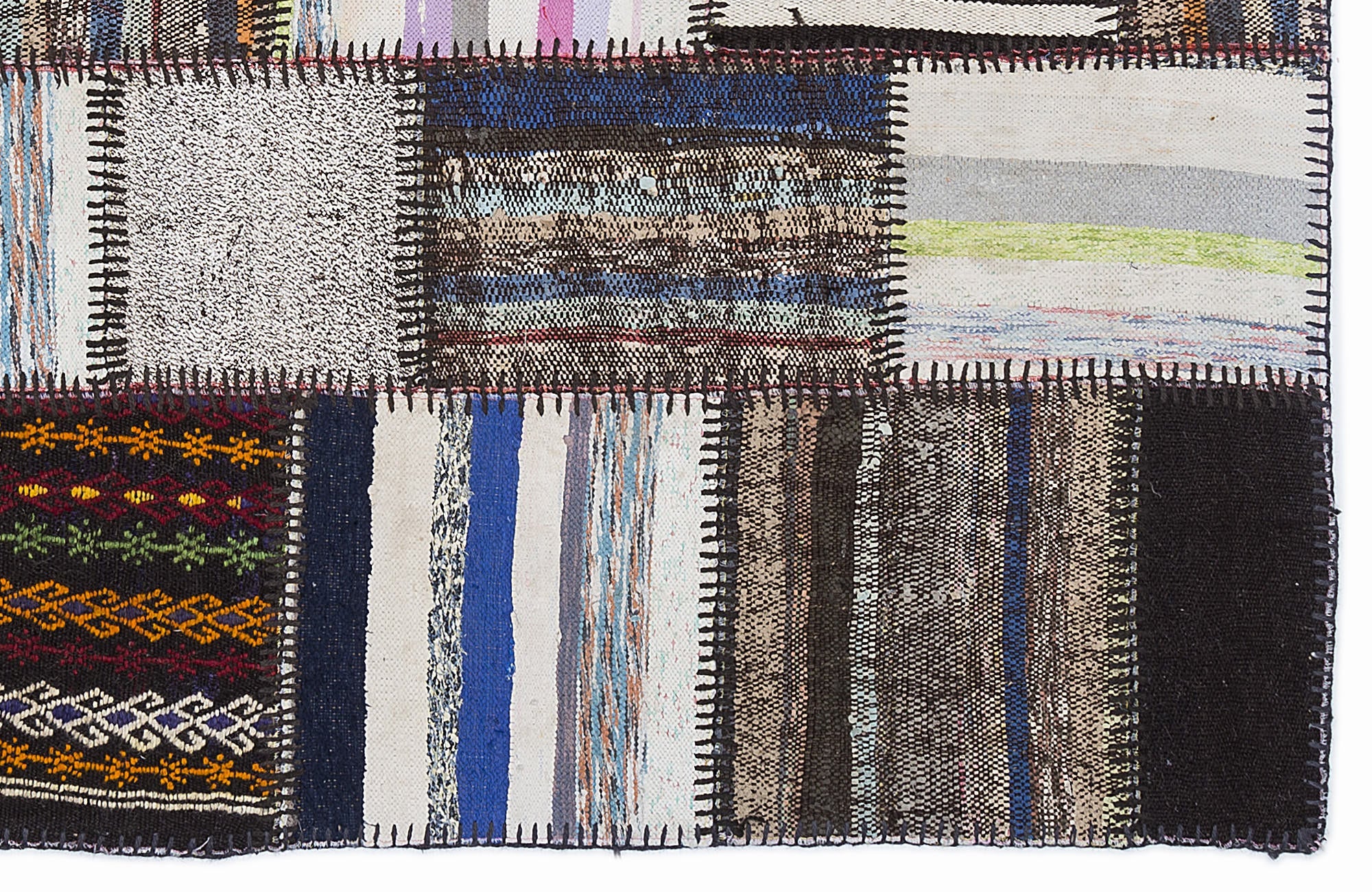 Teselya 1350 Beige Striped Wool Handmade Area Rug 5'3" x 7'7"