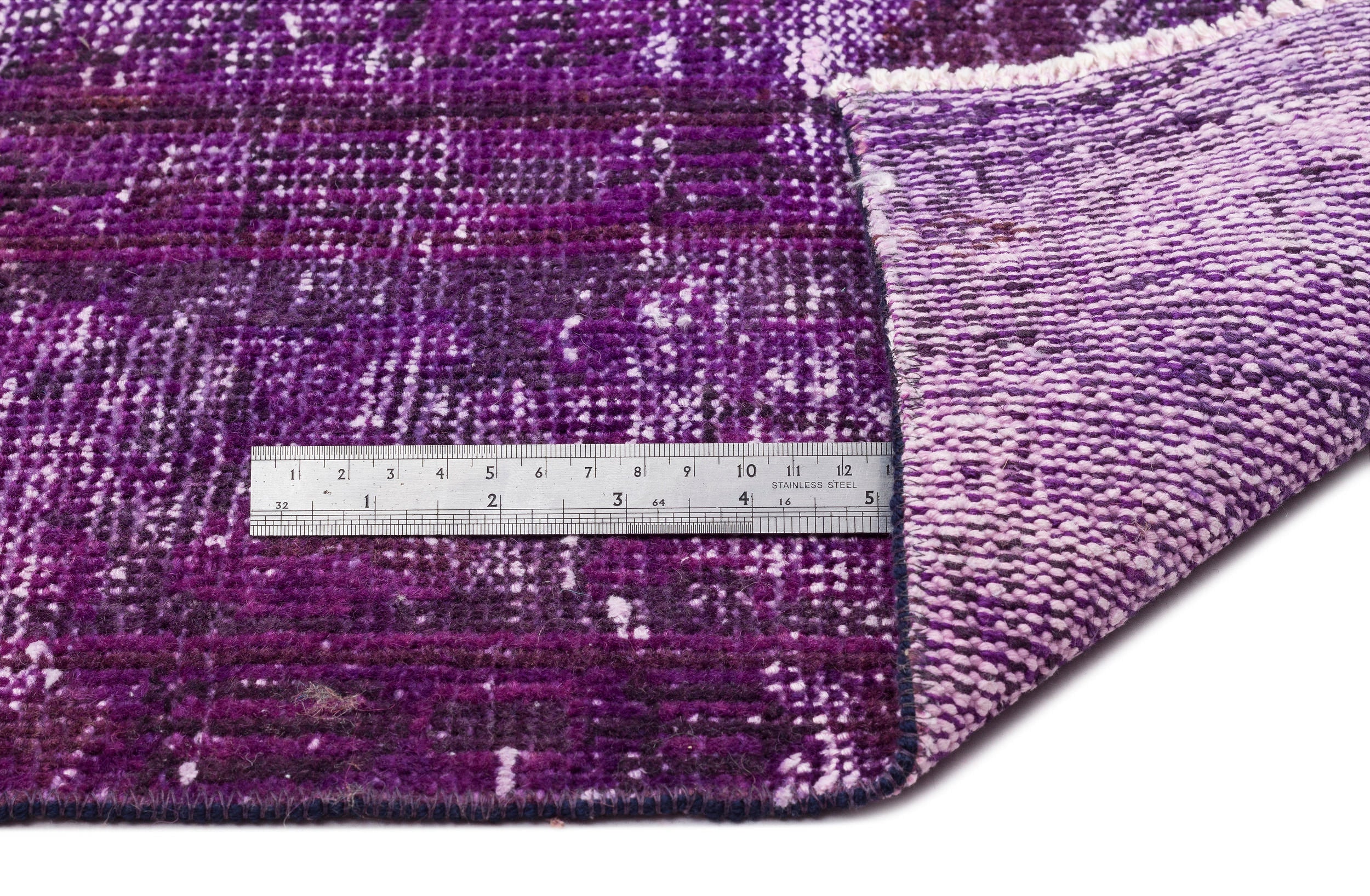 Atina Purple Vintage Wool Handmade Area Rug 5'10" x 9'9"