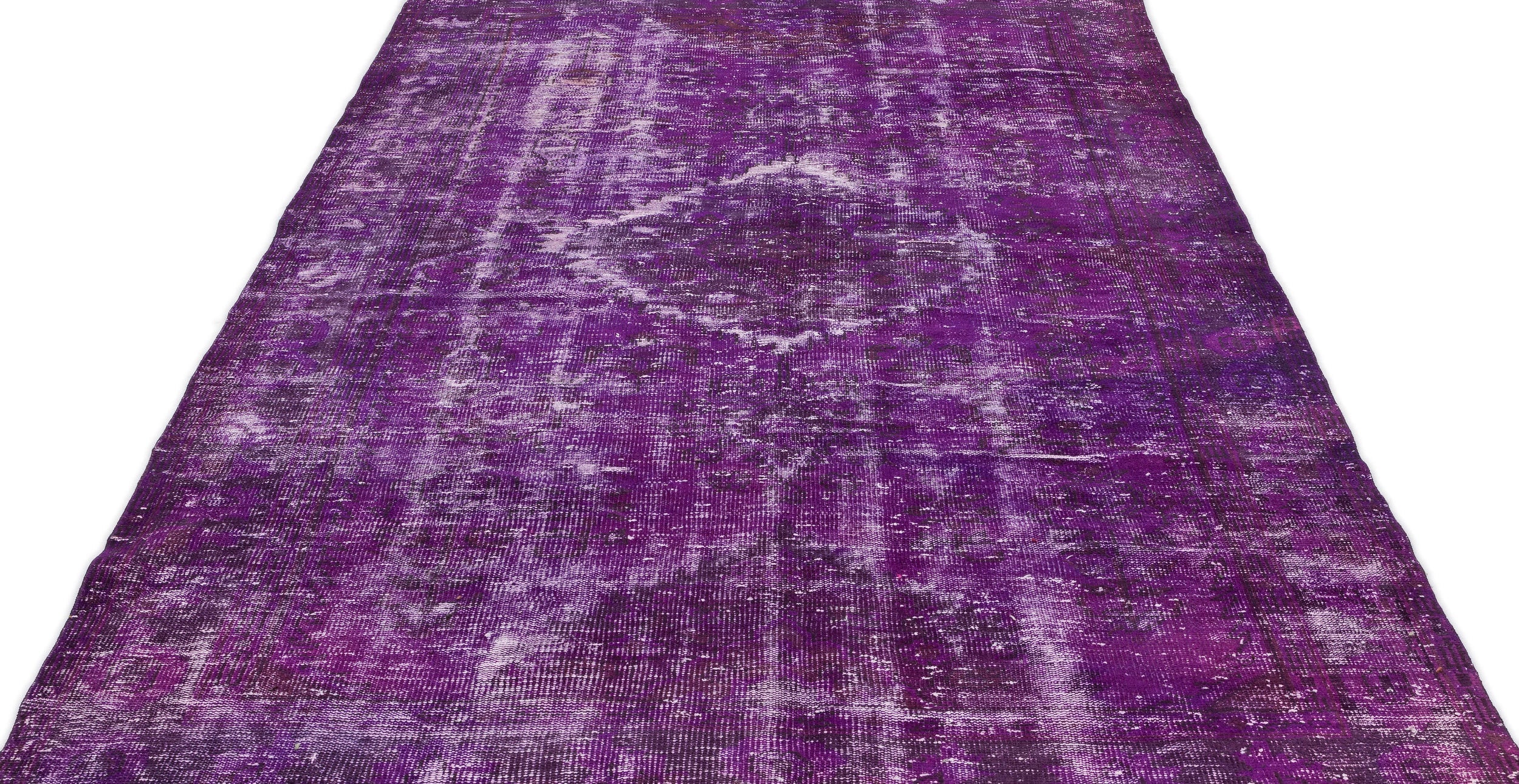 Atina Purple Vintage Wool Handmade Area Rug 5'10" x 9'9"