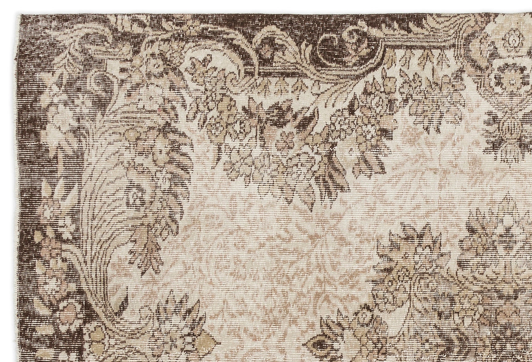 Atina Beige Vintage Wool Handmade Area Rug 5'9" x 8'4"
