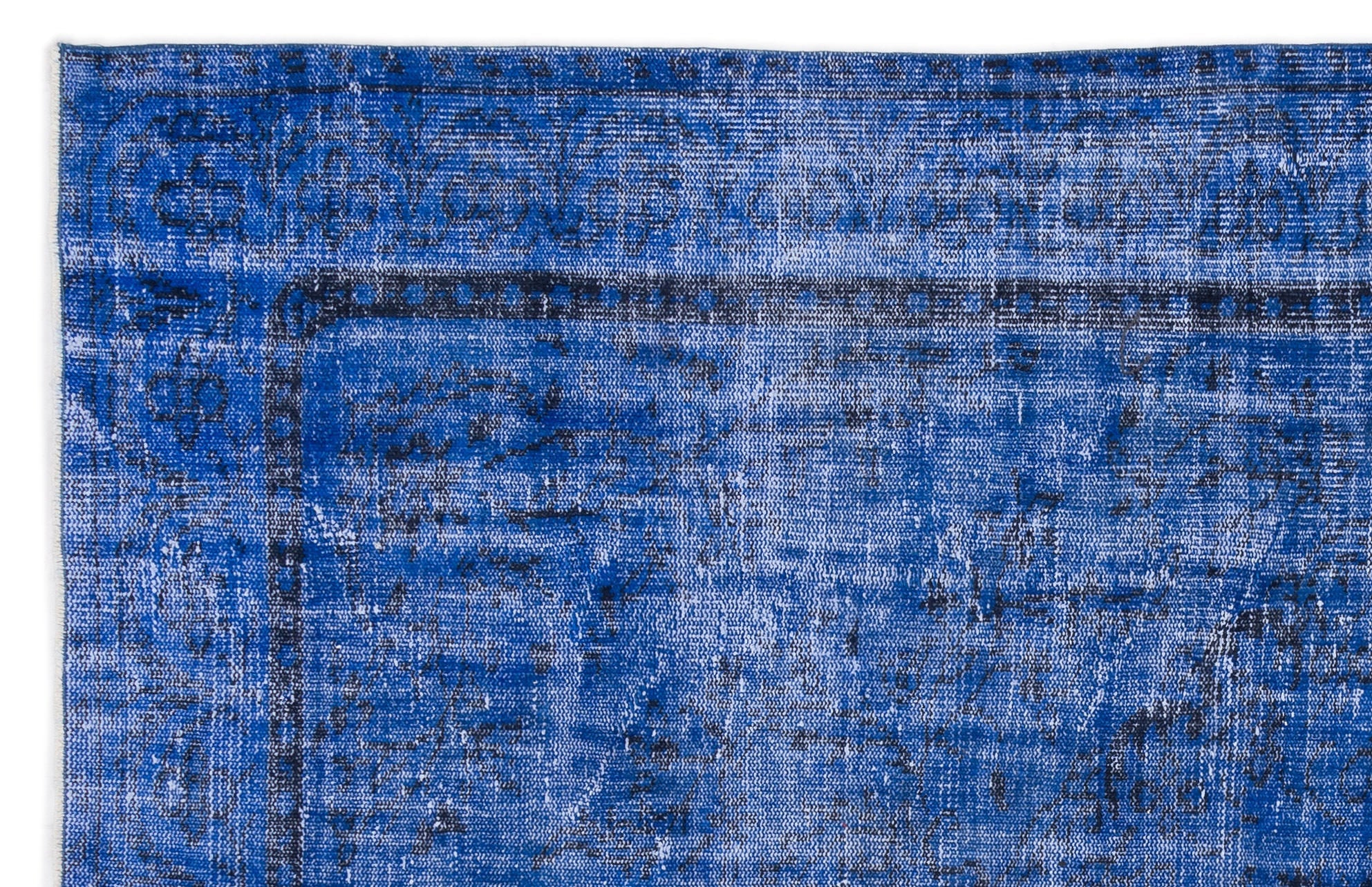 Atina Blue Vintage Wool Handmade Area Rug 5'10" x 9'5"