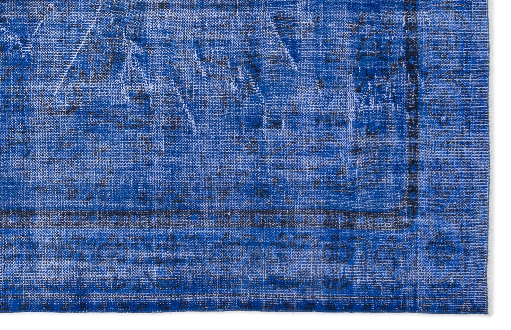 Atina Blue Vintage Wool Handmade Area Rug 5'10" x 9'5"
