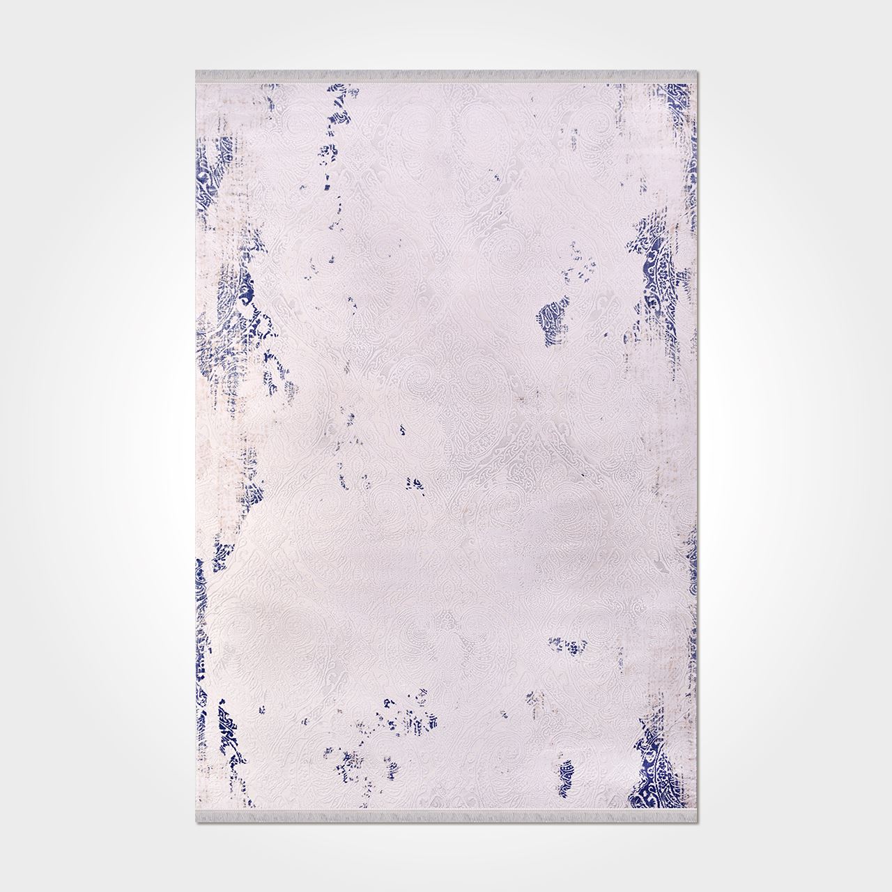 Modern Bamboo Area Rug – Machine Made Cream Rug with Overlocked Edge