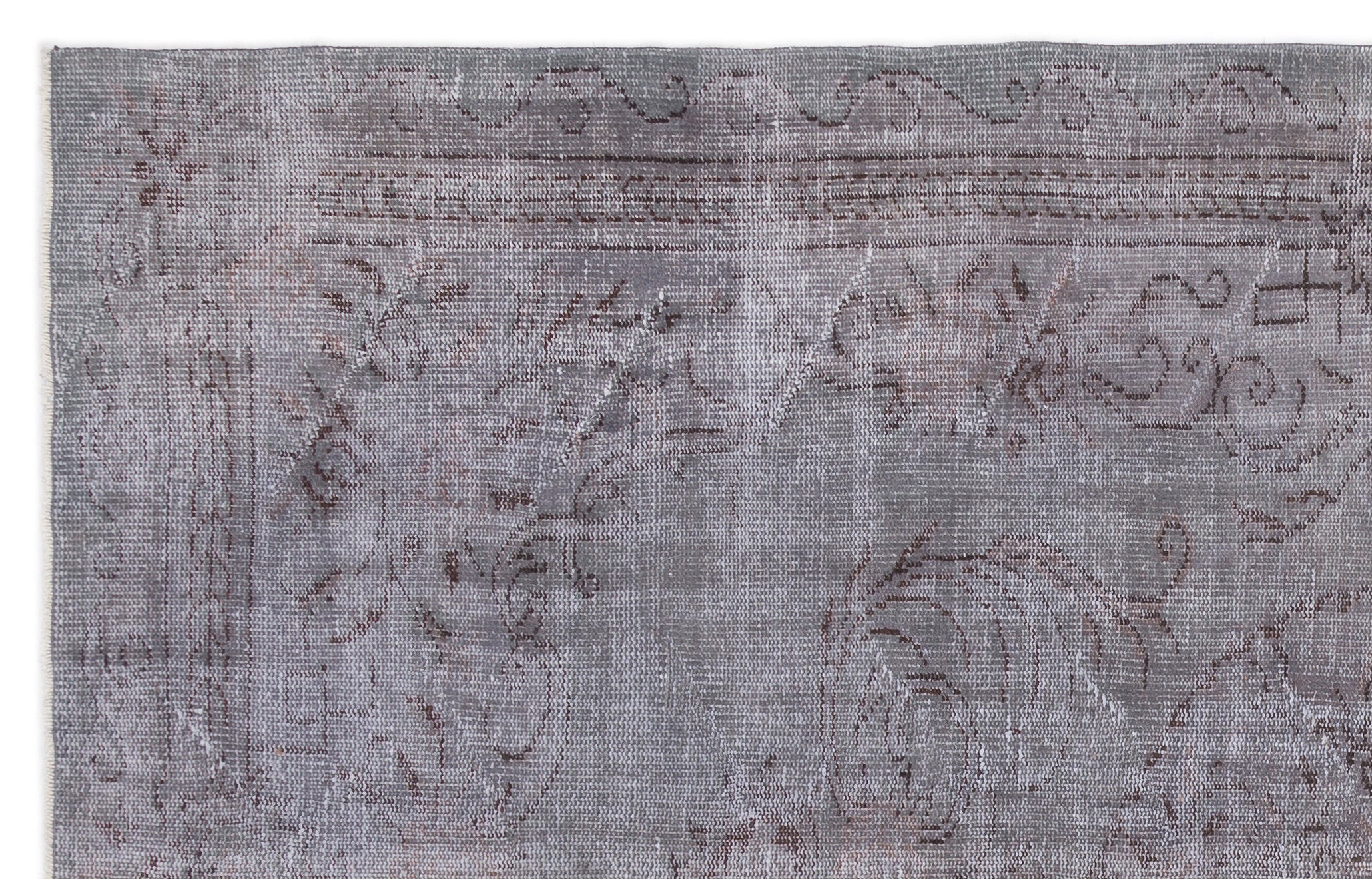 Atina Grey Vintage Wool Handmade Area Rug 6'0" x 9'9"