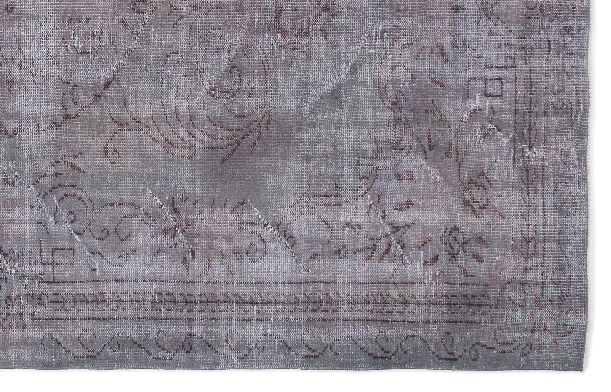 Atina Grey Vintage Wool Handmade Area Rug 6'0" x 9'9"