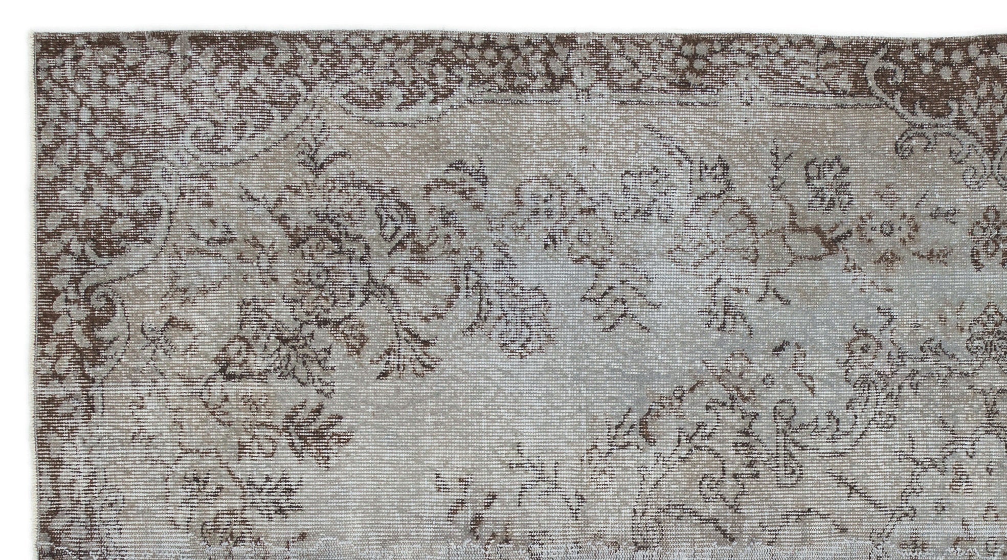 Atina Grey Vintage Wool Handmade Area Rug 5'6" x 8'4"