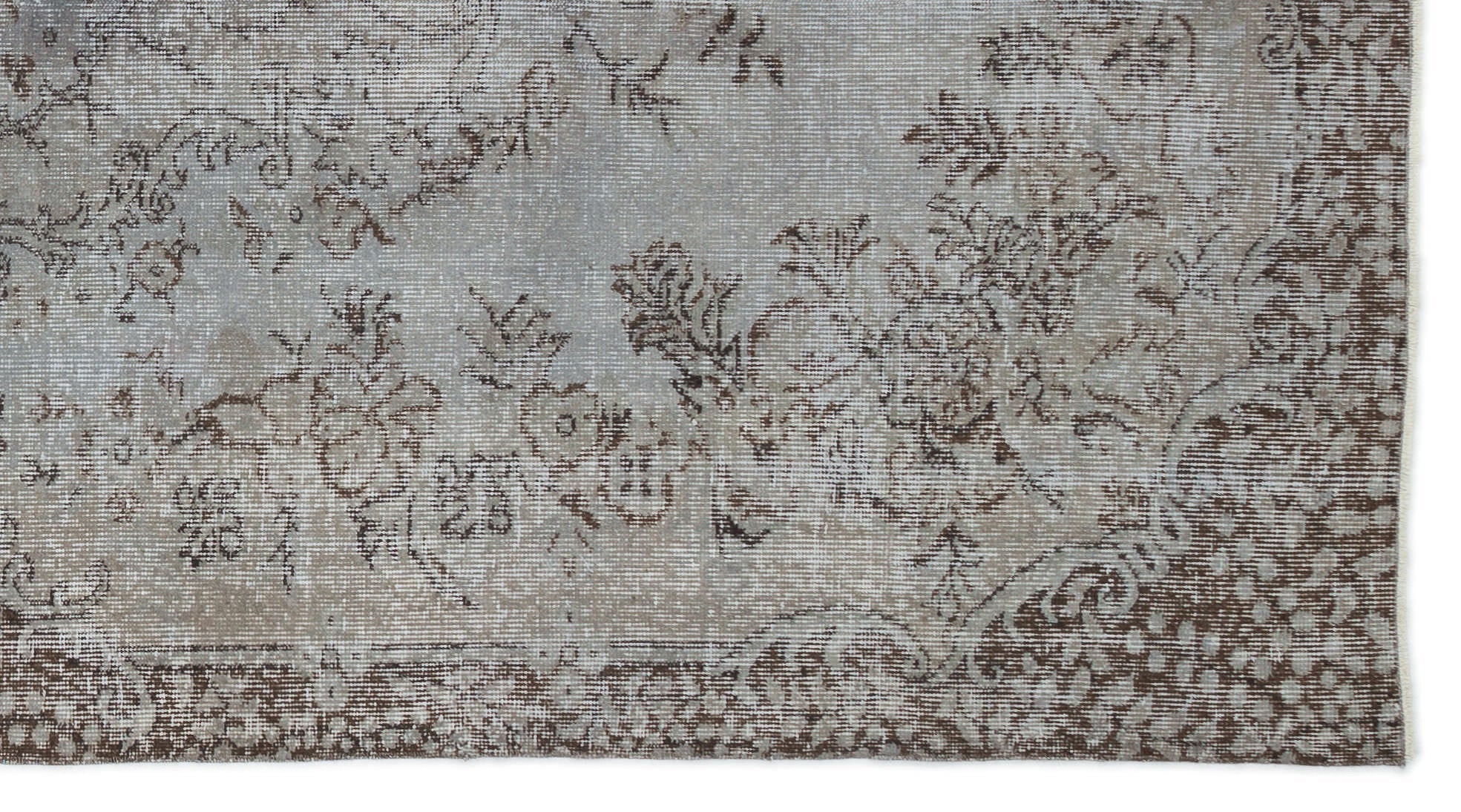 Atina Grey Vintage Wool Handmade Area Rug 5'6" x 8'4"