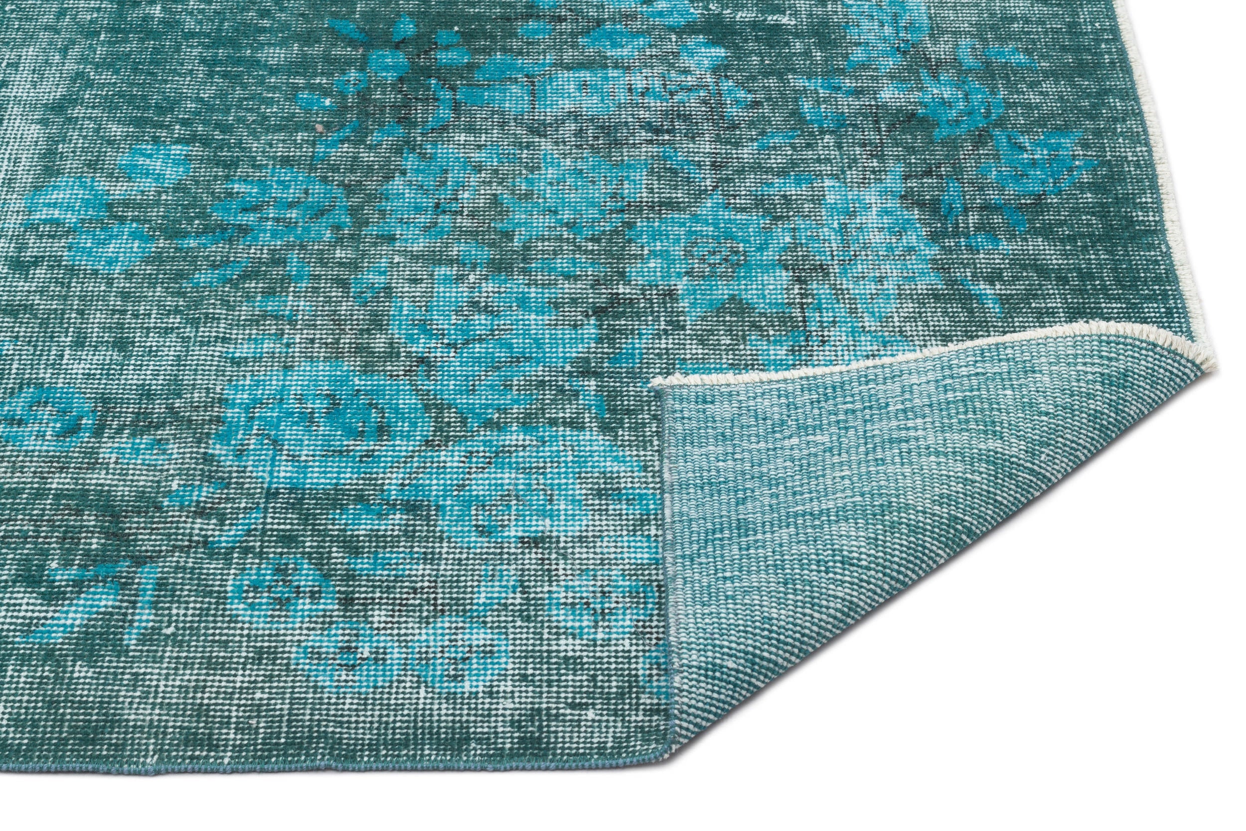 Atina Turquoise Vintage Wool Handmade Area Rug 5'6" x 9'0"