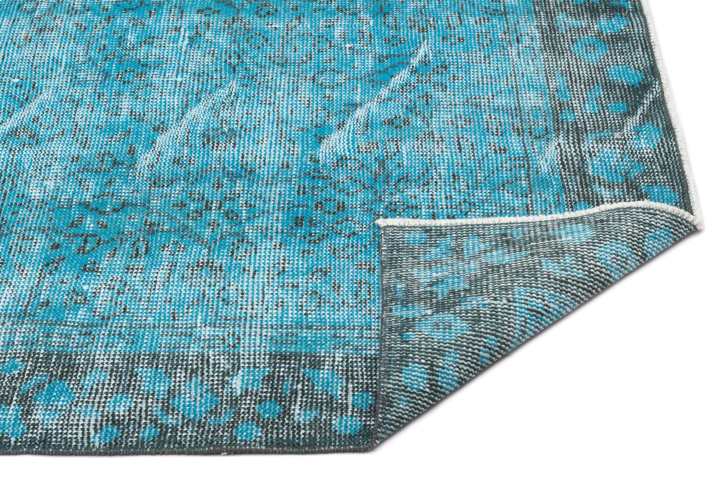 Atina Turquoise Vintage Wool Handmade Area Rug 5'1" x 9'7"