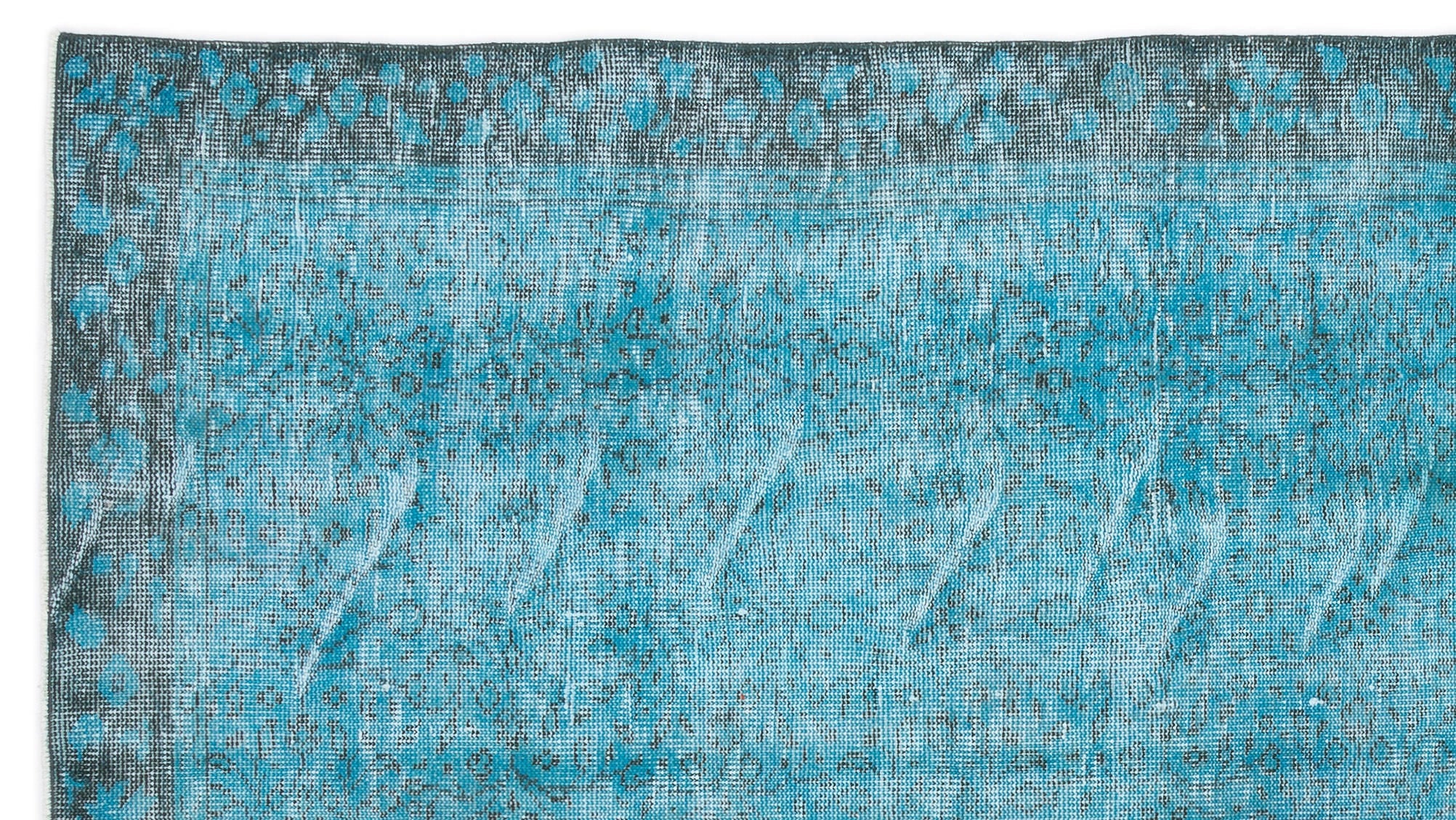 Atina Turquoise Vintage Wool Handmade Area Rug 5'1" x 9'7"
