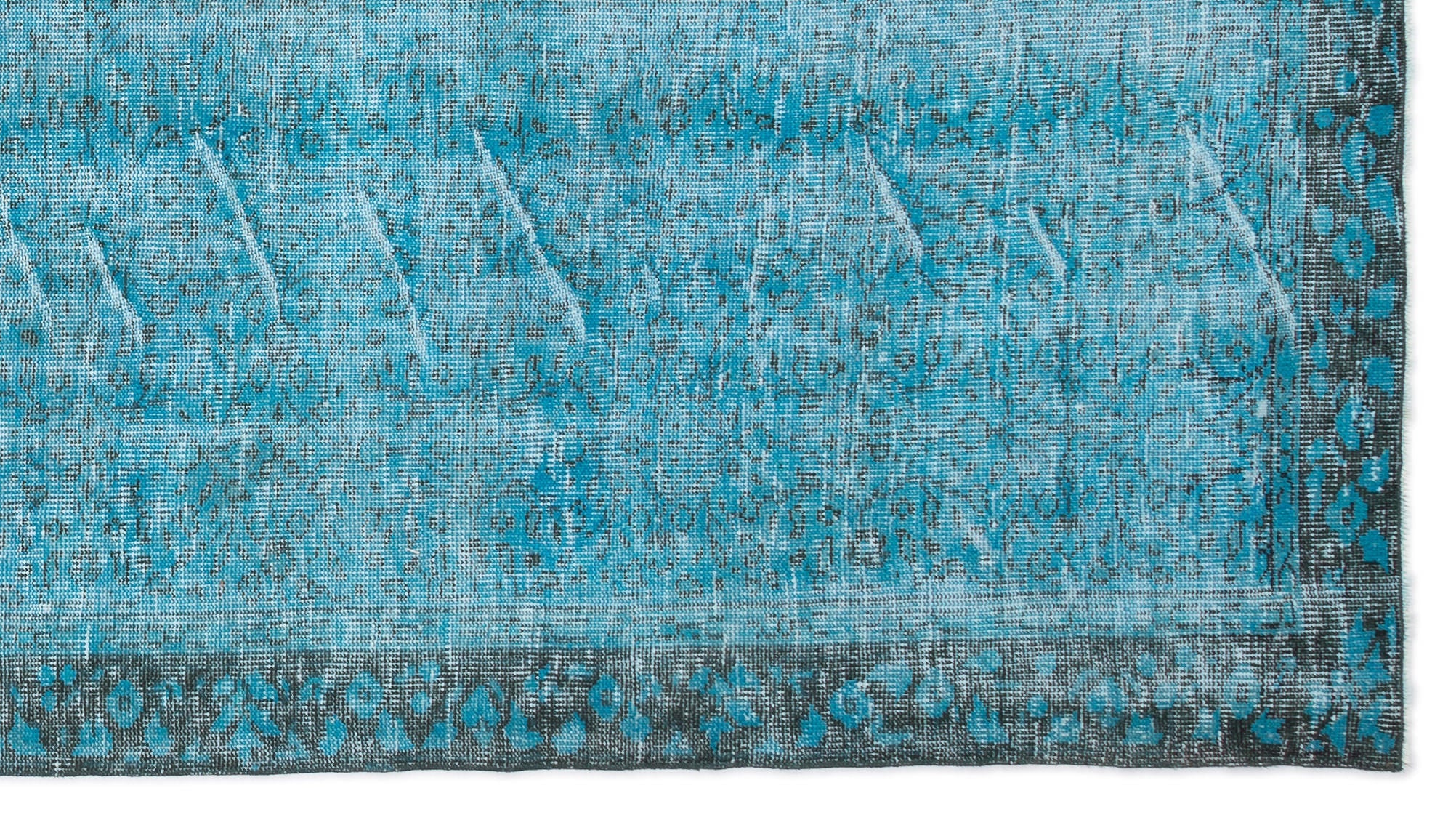 Atina Turquoise Vintage Wool Handmade Area Rug 5'1" x 9'7"