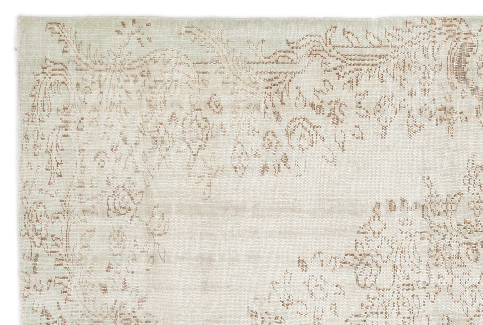 Atina Beige Vintage Wool Handmade Area Rug 6'2" x 9'4"