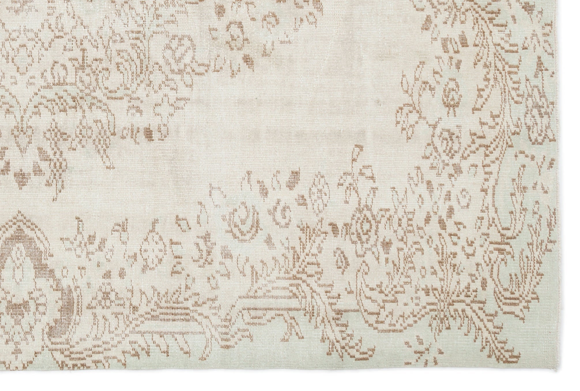 Atina Beige Vintage Wool Handmade Area Rug 6'2" x 9'4"