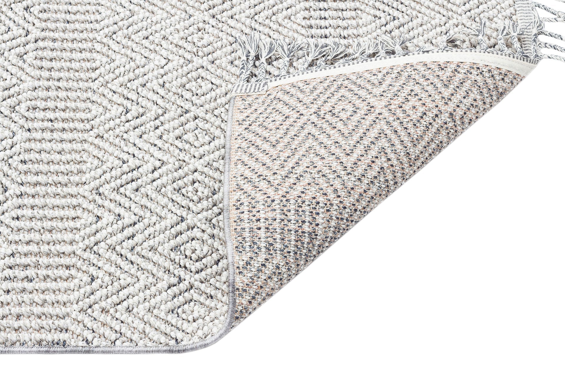 Grey Geometric Jute Rug - Machine Made Area Rug | Dust Free Soft Texture Carpet