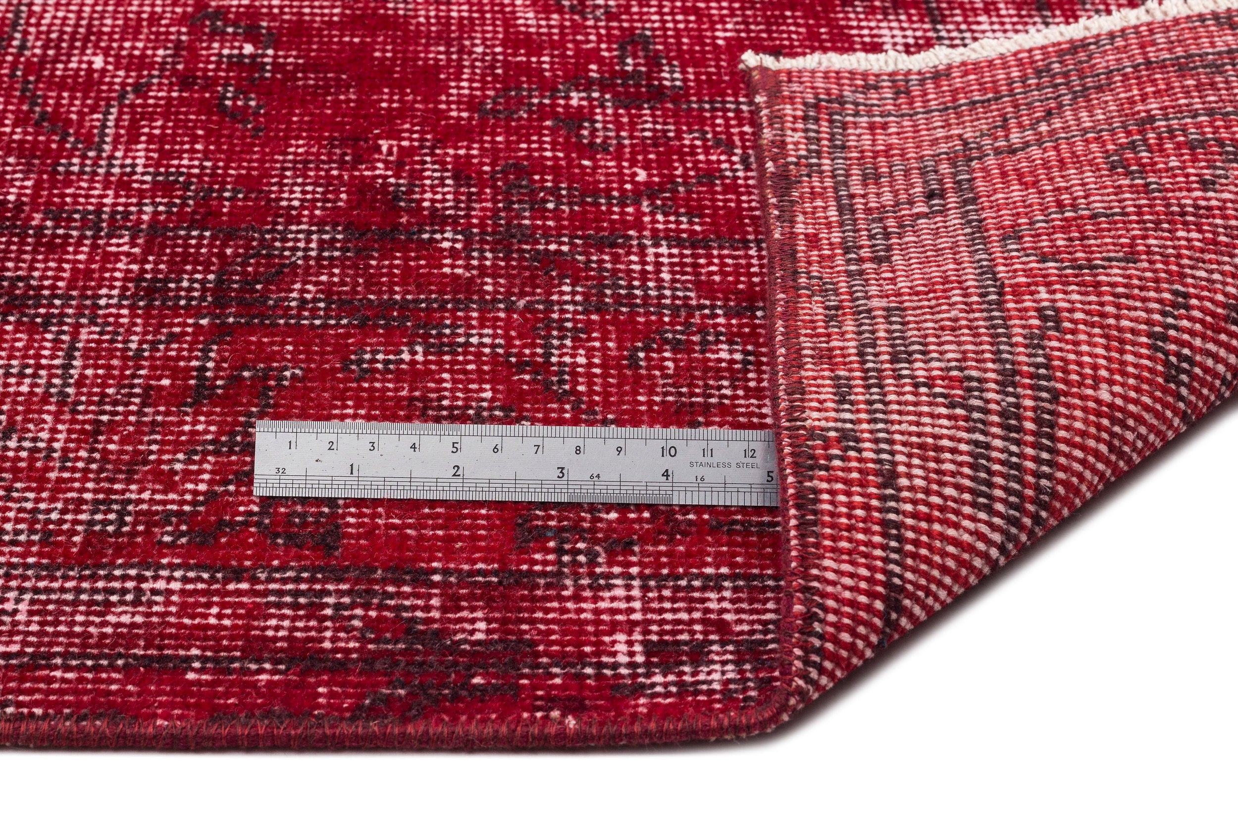 Atina Red Vintage Wool Handmade Area Rug 5'7" x 9'5"
