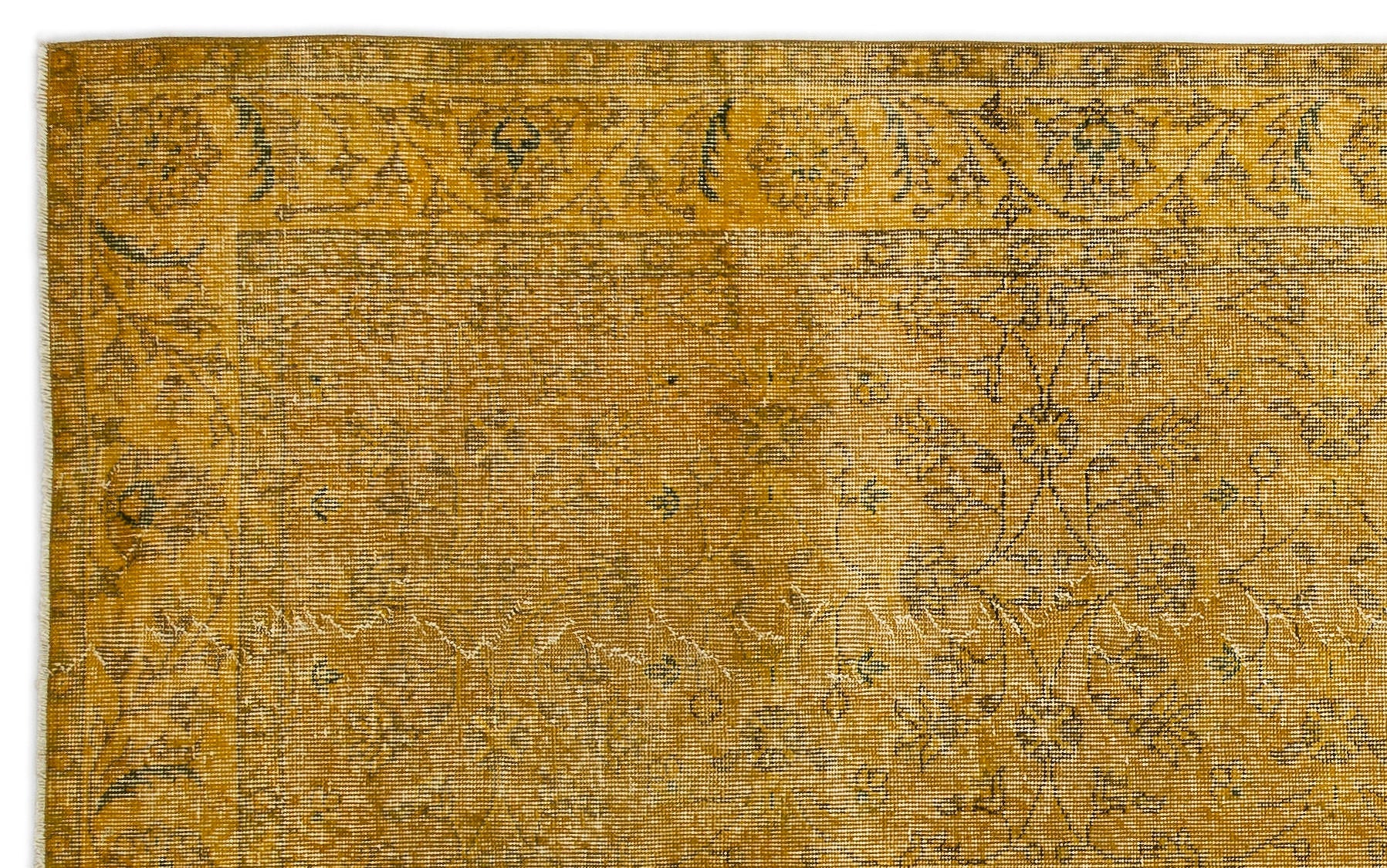 Atina Yellow Vintage Wool Handmade Area Rug 5'5" x 8'8"
