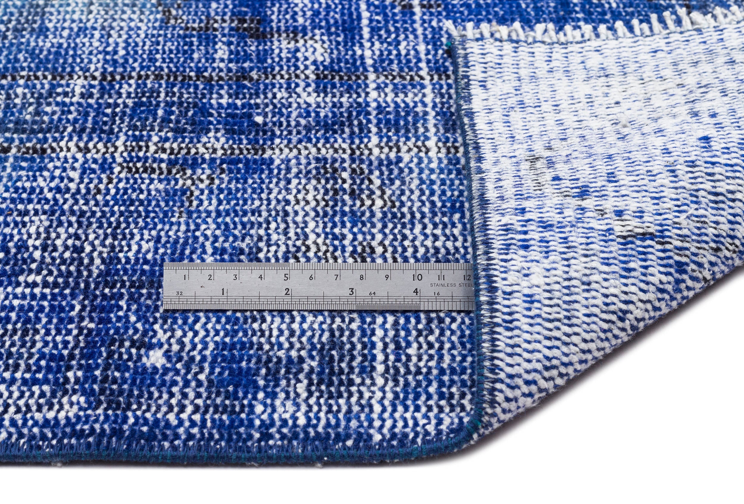 Atina Blue Vintage Wool Handmade Area Rug 5'5" x 9'11"