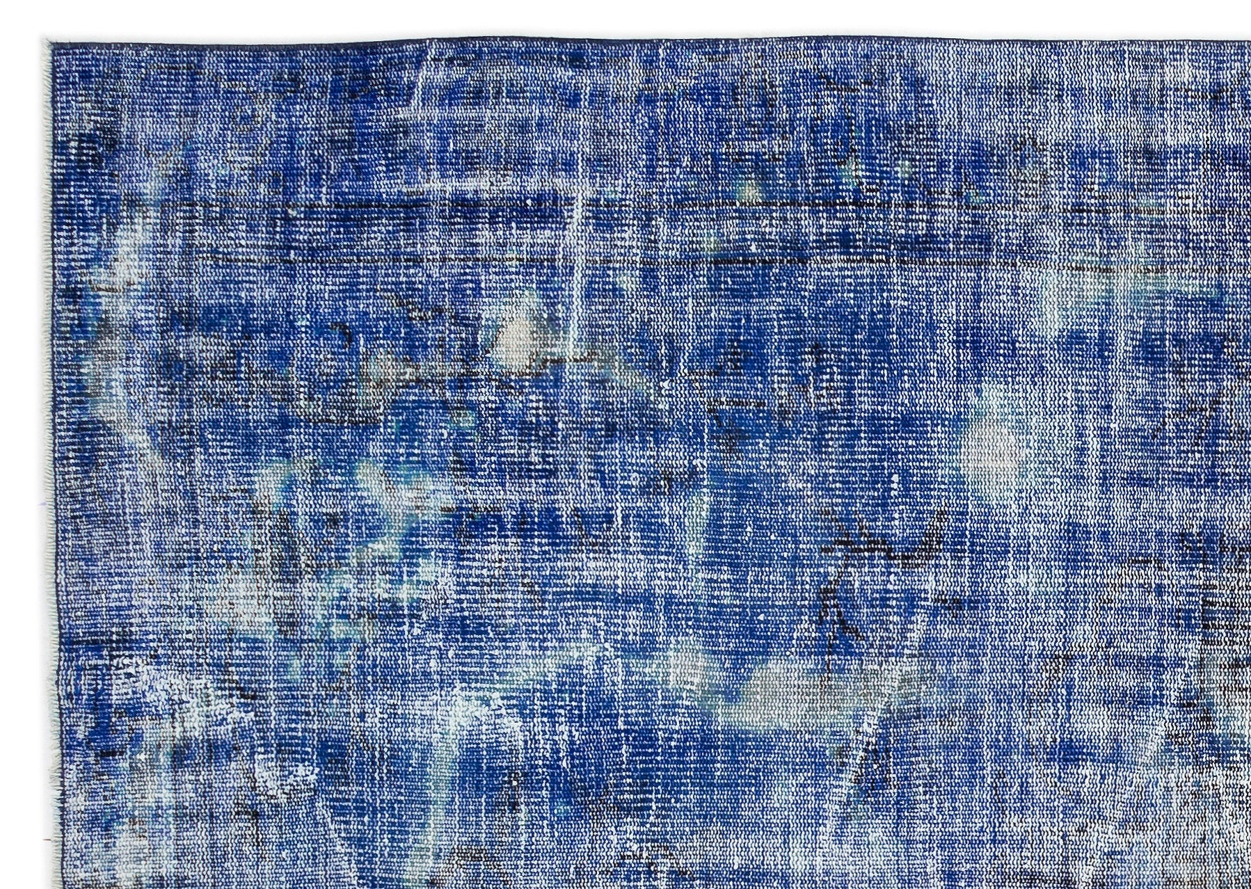 Atina Blue Vintage Wool Handmade Area Rug 5'5" x 9'11"