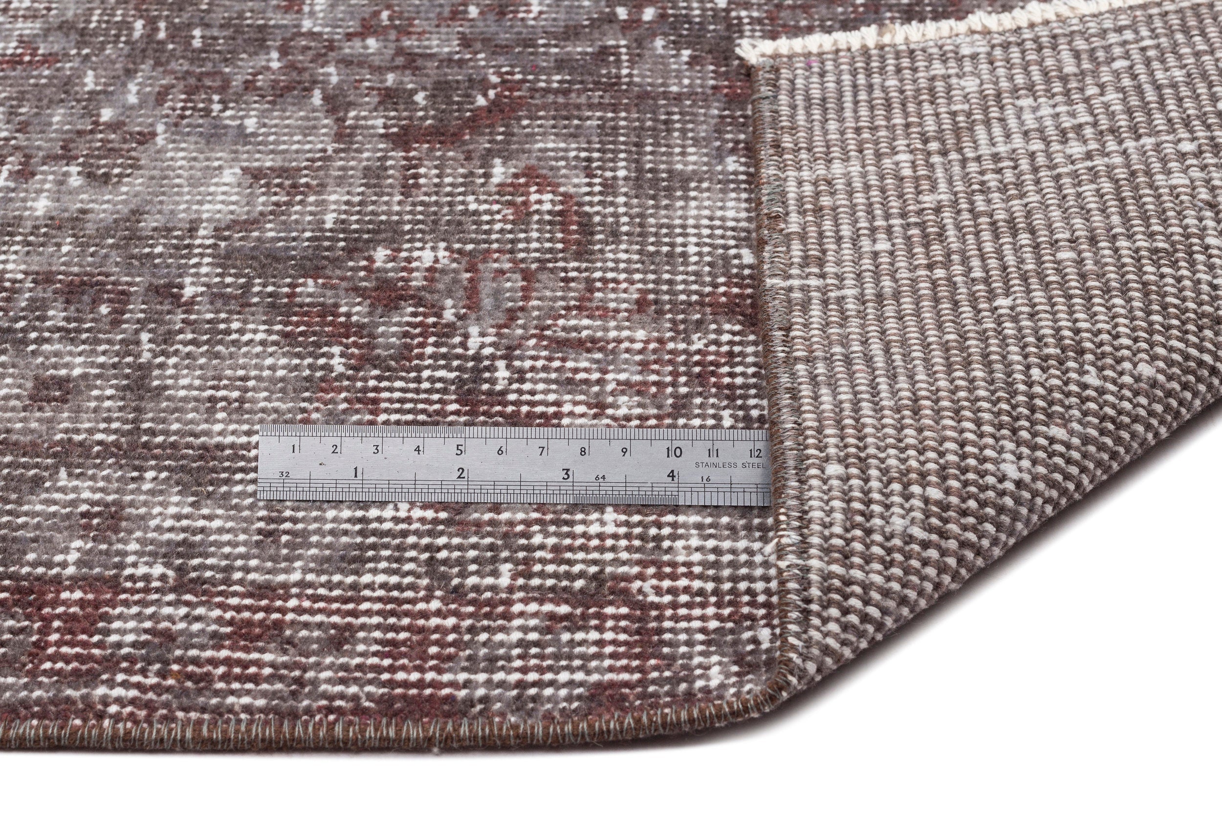 Atina Grey Vintage Wool Handmade Area Rug 5'9" x 9'2"