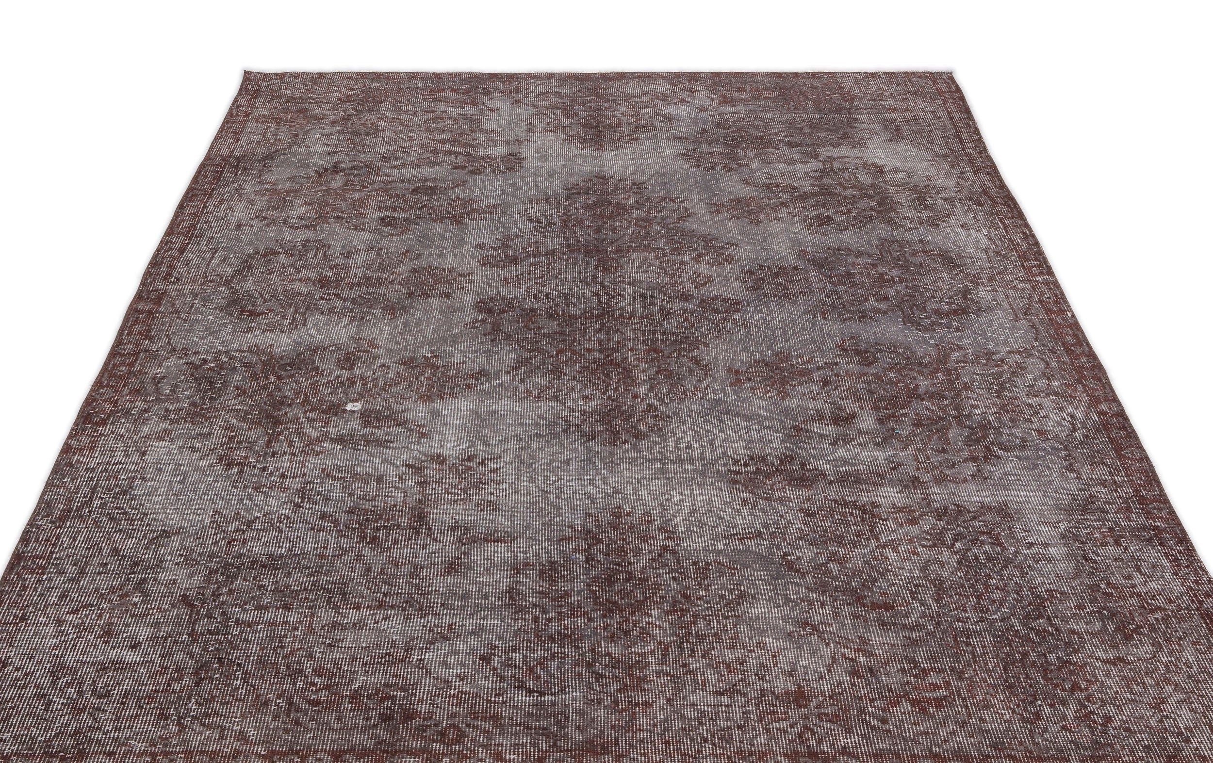 Atina Grey Vintage Wool Handmade Area Rug 5'9" x 9'2"
