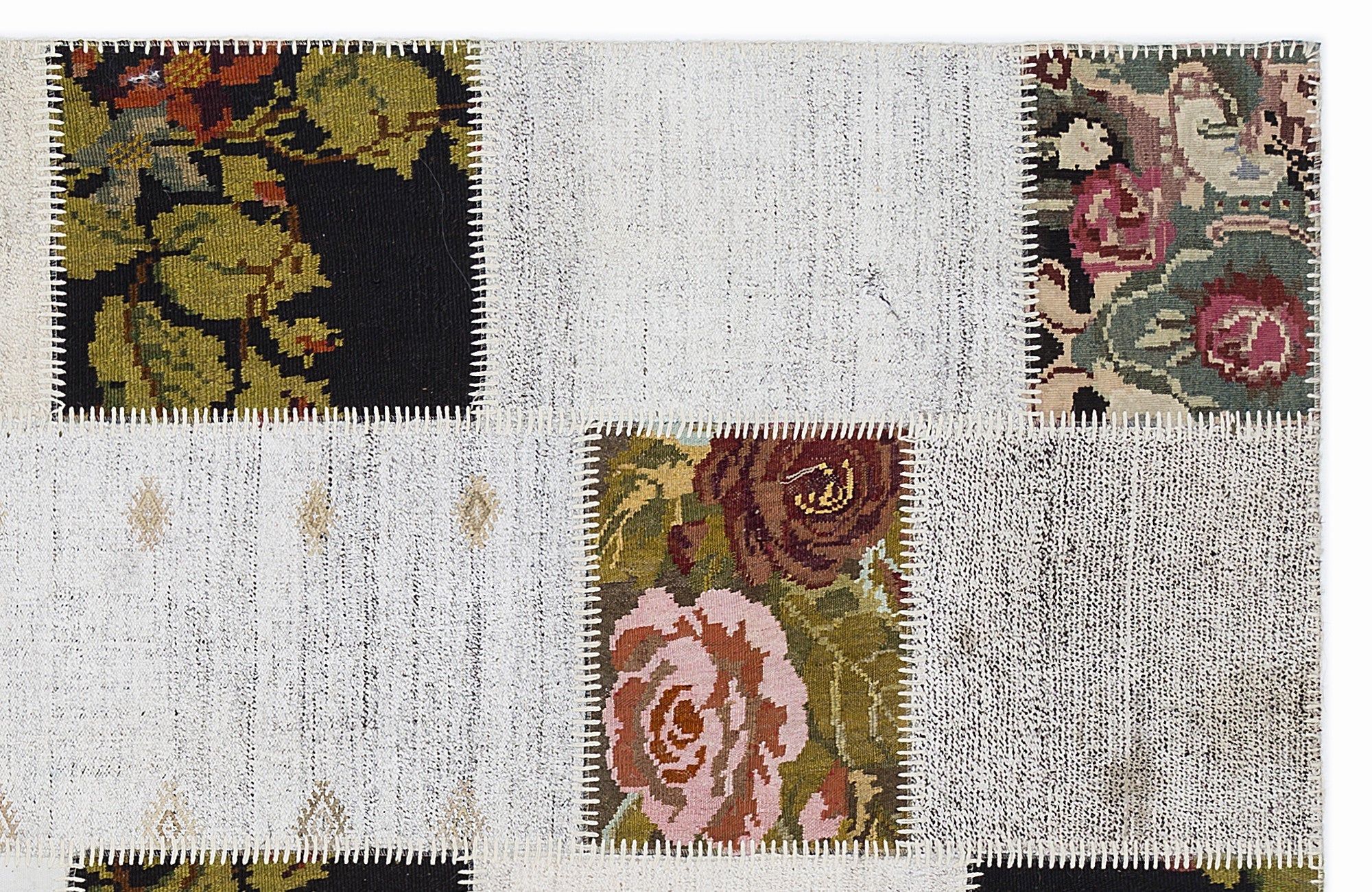 Teselya 1367 Beige Floral Wool Handmade Area Rug 5'3" x 7'7"