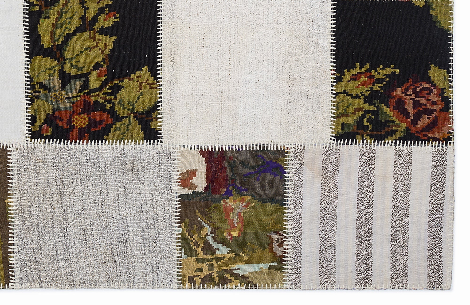 Teselya 1367 Beige Floral Wool Handmade Area Rug 5'3" x 7'7"
