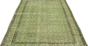 Atina Green Vintage Wool Handmade Area Rug 5'3" x 9'2"
