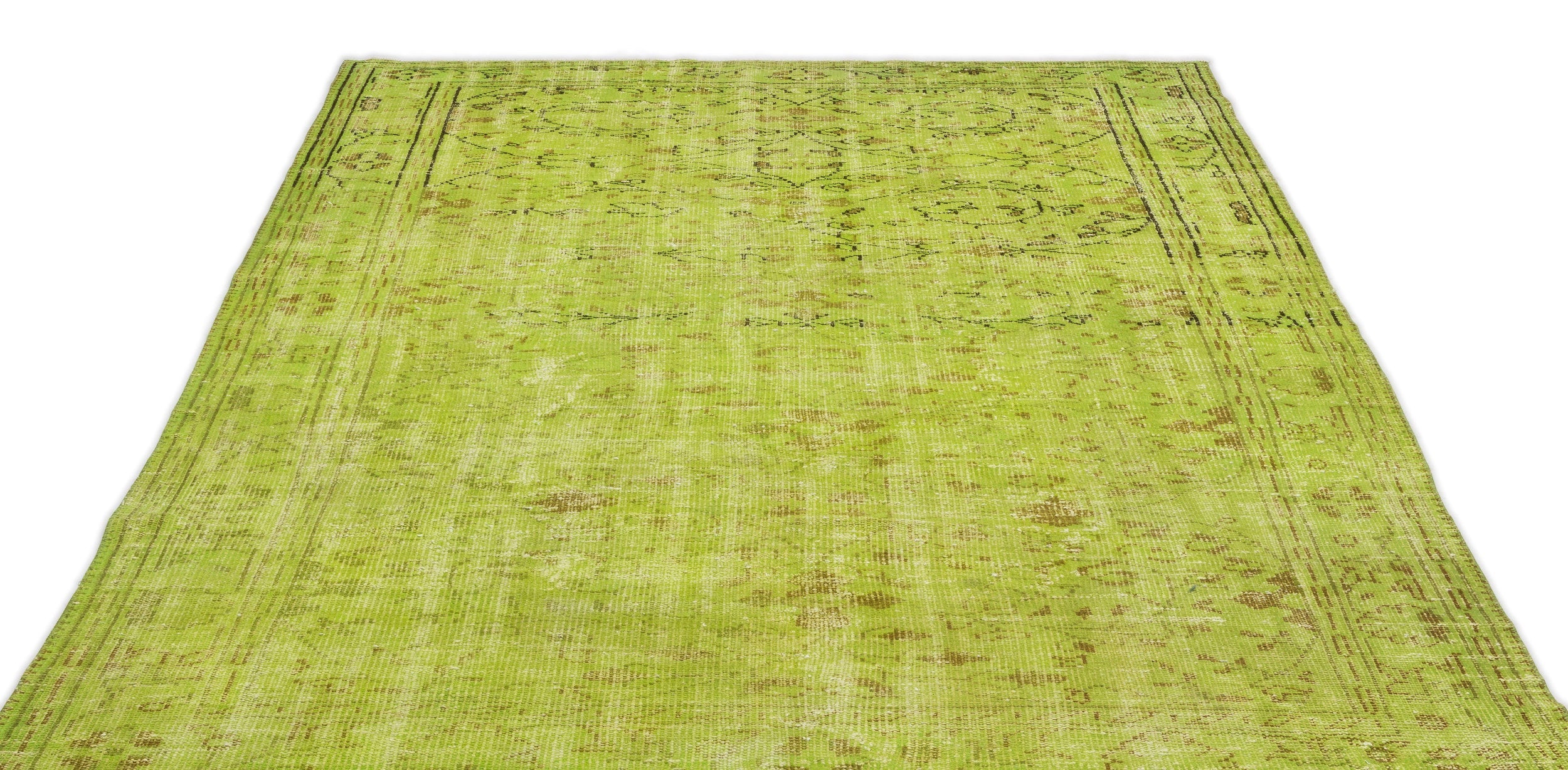 Atina Green Vintage Wool Handmade Area Rug 6'0" x 8'5"