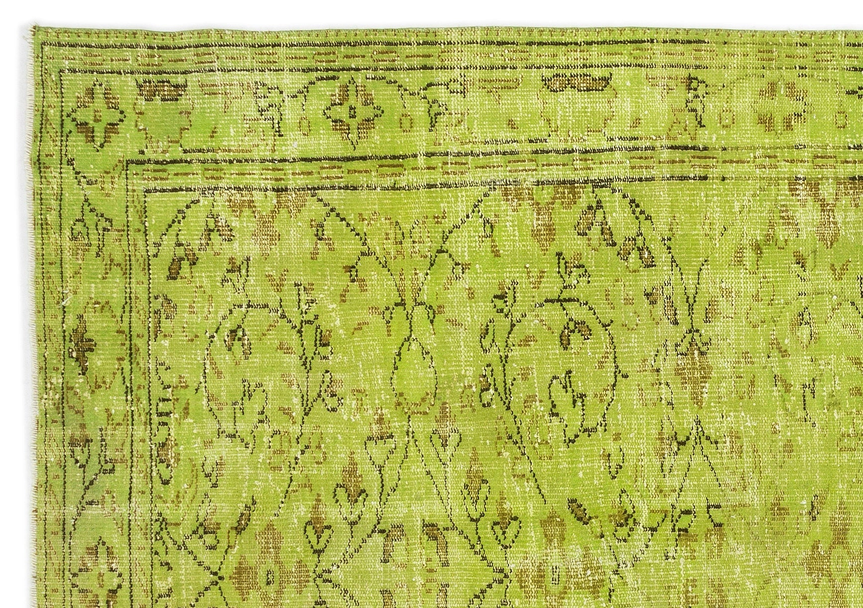 Atina Green Vintage Wool Handmade Area Rug 6'0" x 8'5"