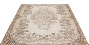 Atina Beige Vintage Wool Handmade Area Rug 5'7" x 8'4"