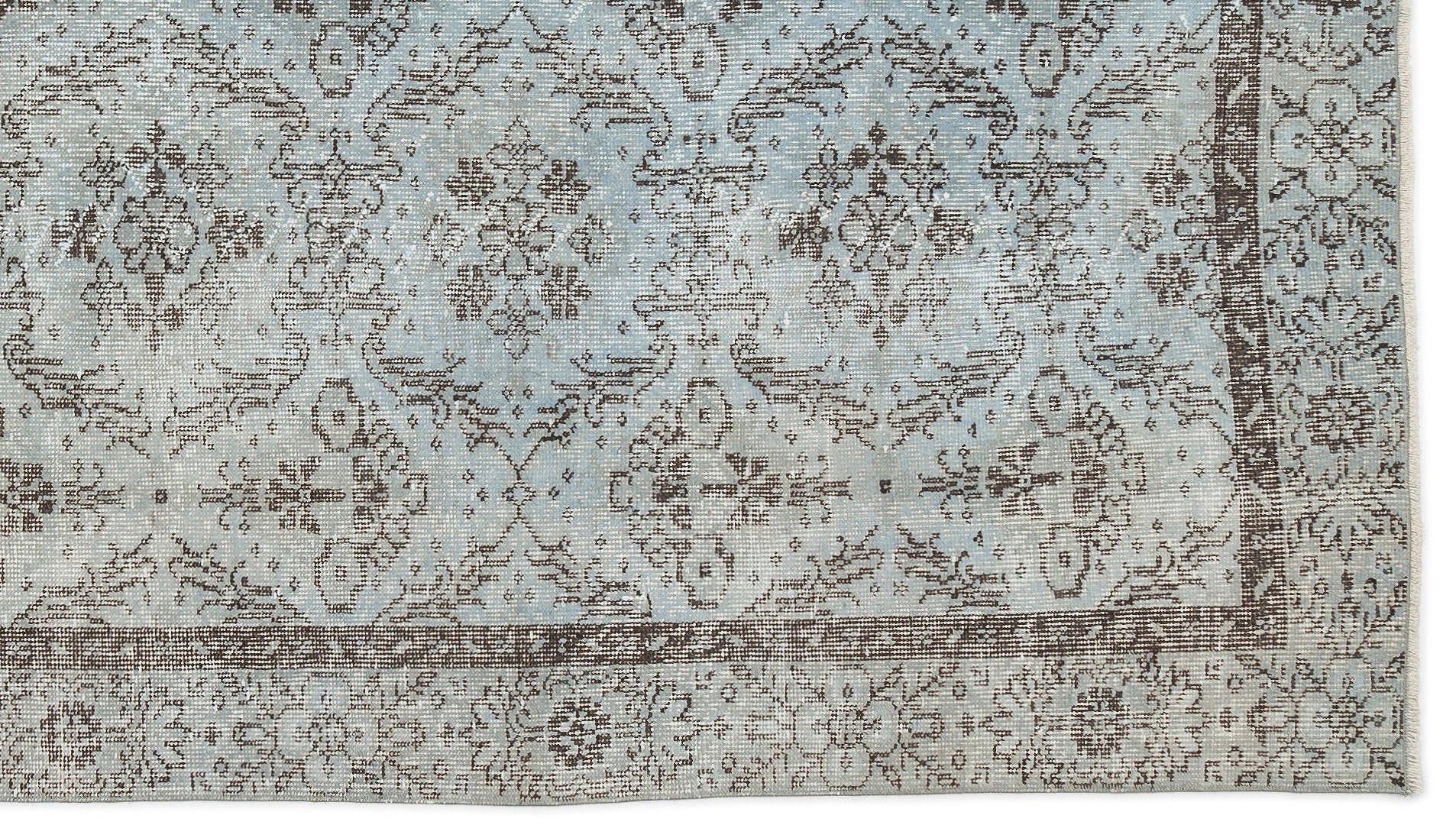 Atina Blue Vintage Wool Handmade Area Rug 4'6" x 10'9"
