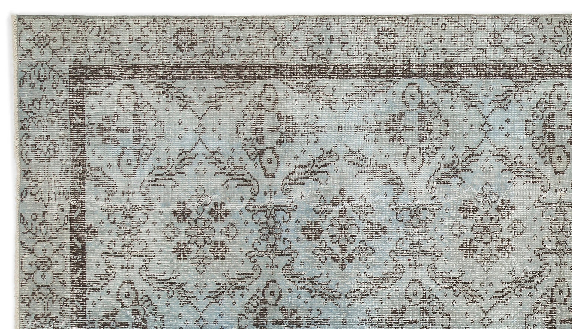 Atina Blue Vintage Wool Handmade Area Rug 4'6" x 10'9"