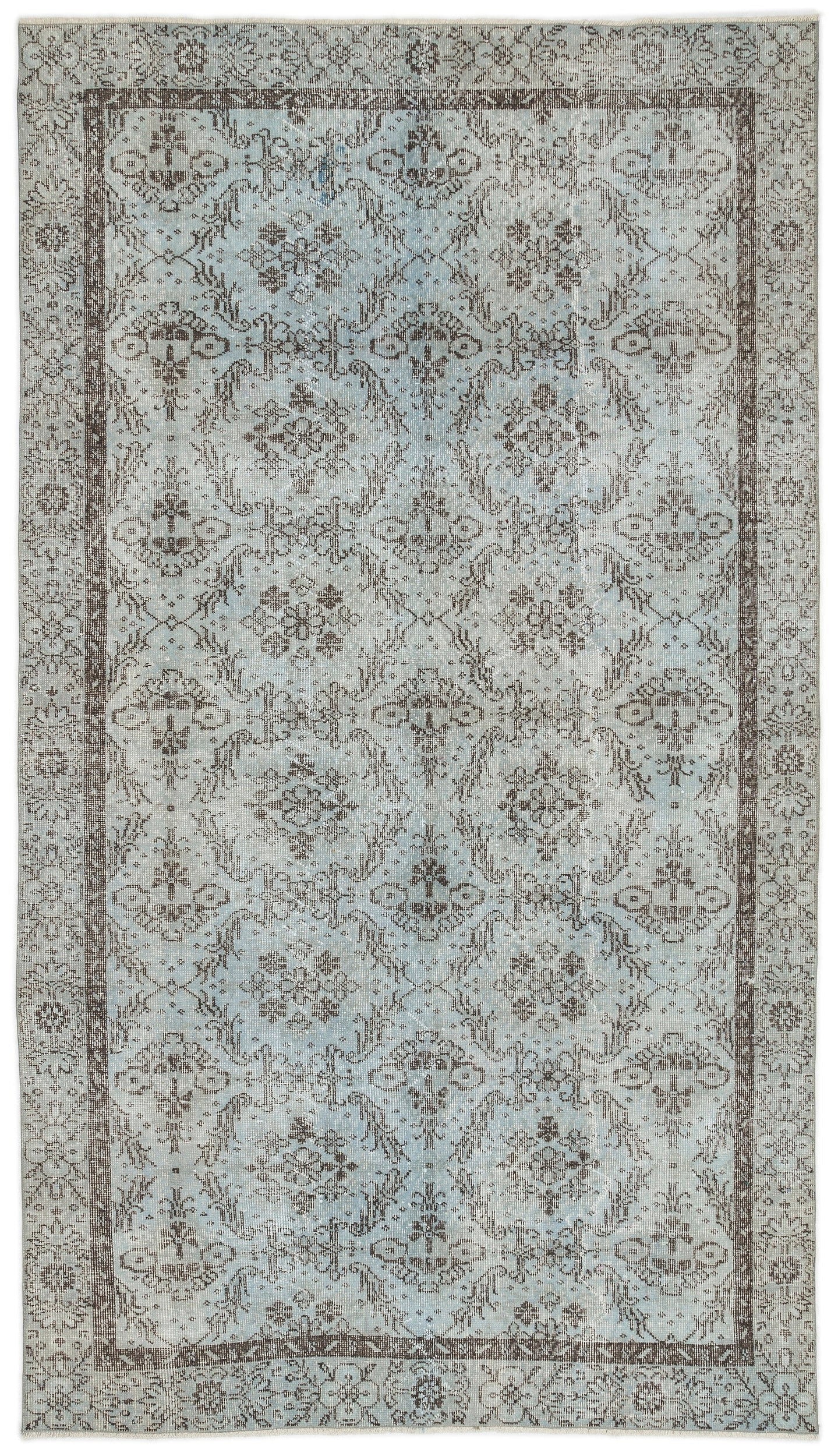Atina Blue Vintage Wool Handmade Area Rug 4'6" x 10'9"