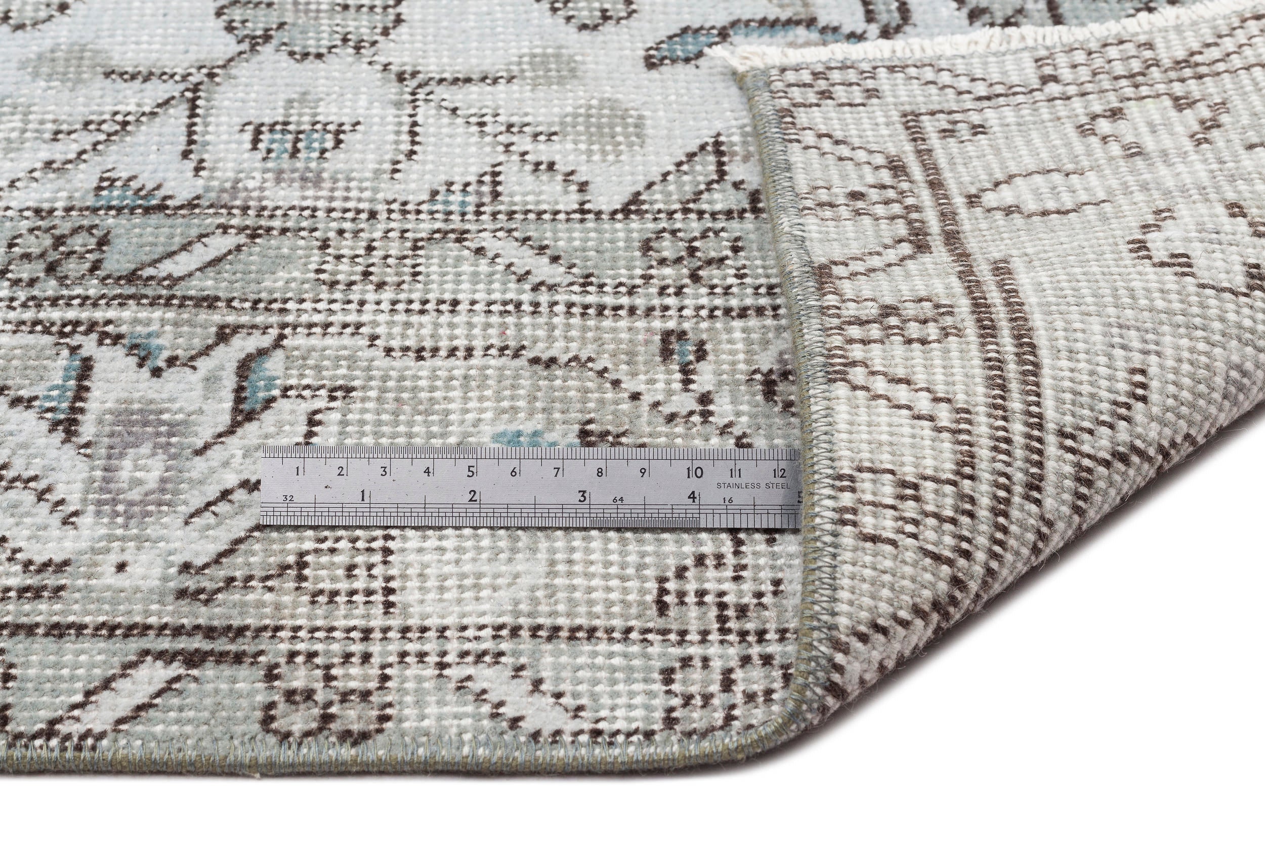 Atina Blue Vintage Wool Handmade Area Rug 5'9" x 9'9"