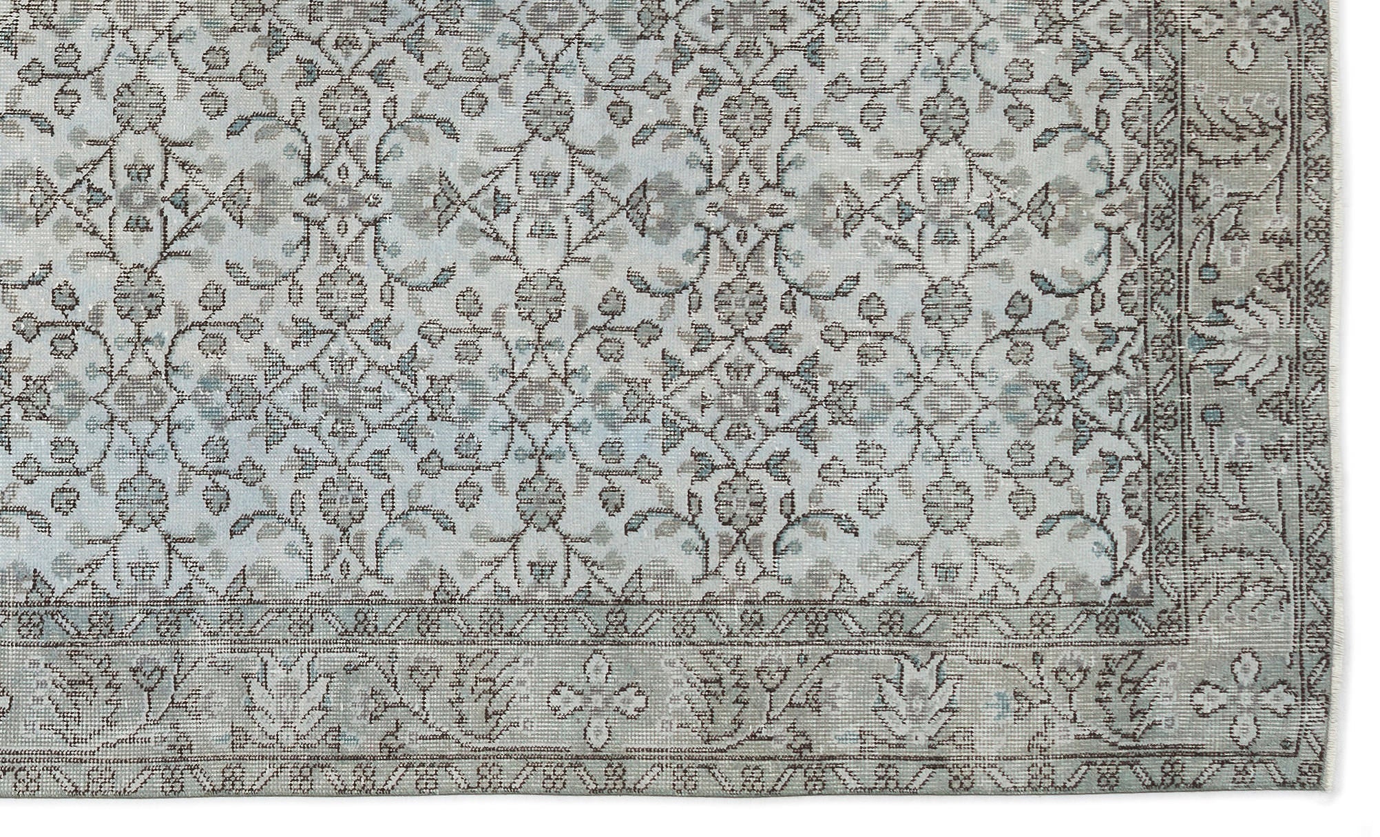 Atina Blue Vintage Wool Handmade Area Rug 5'9" x 9'9"