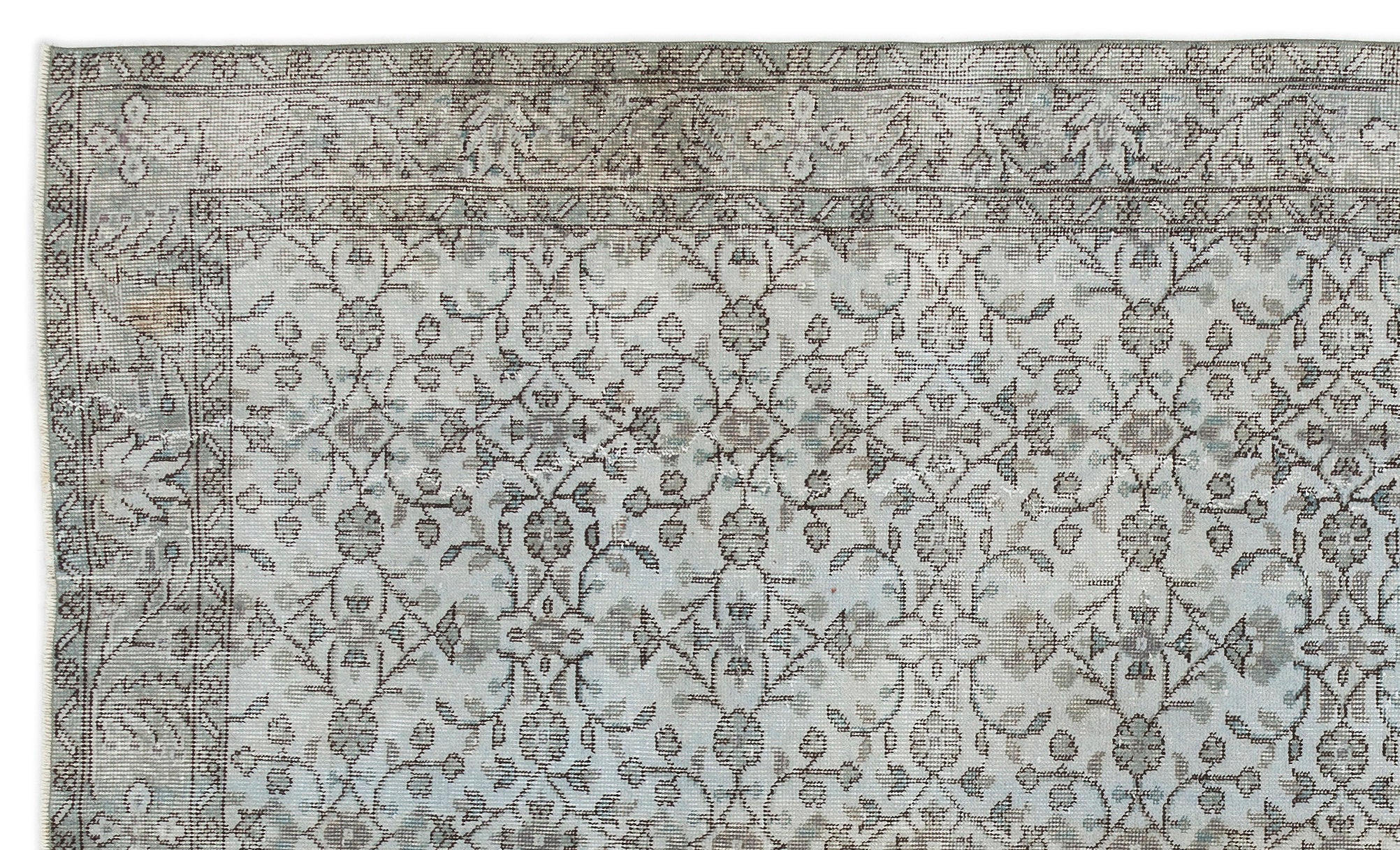 Atina Blue Vintage Wool Handmade Area Rug 5'9" x 9'9"