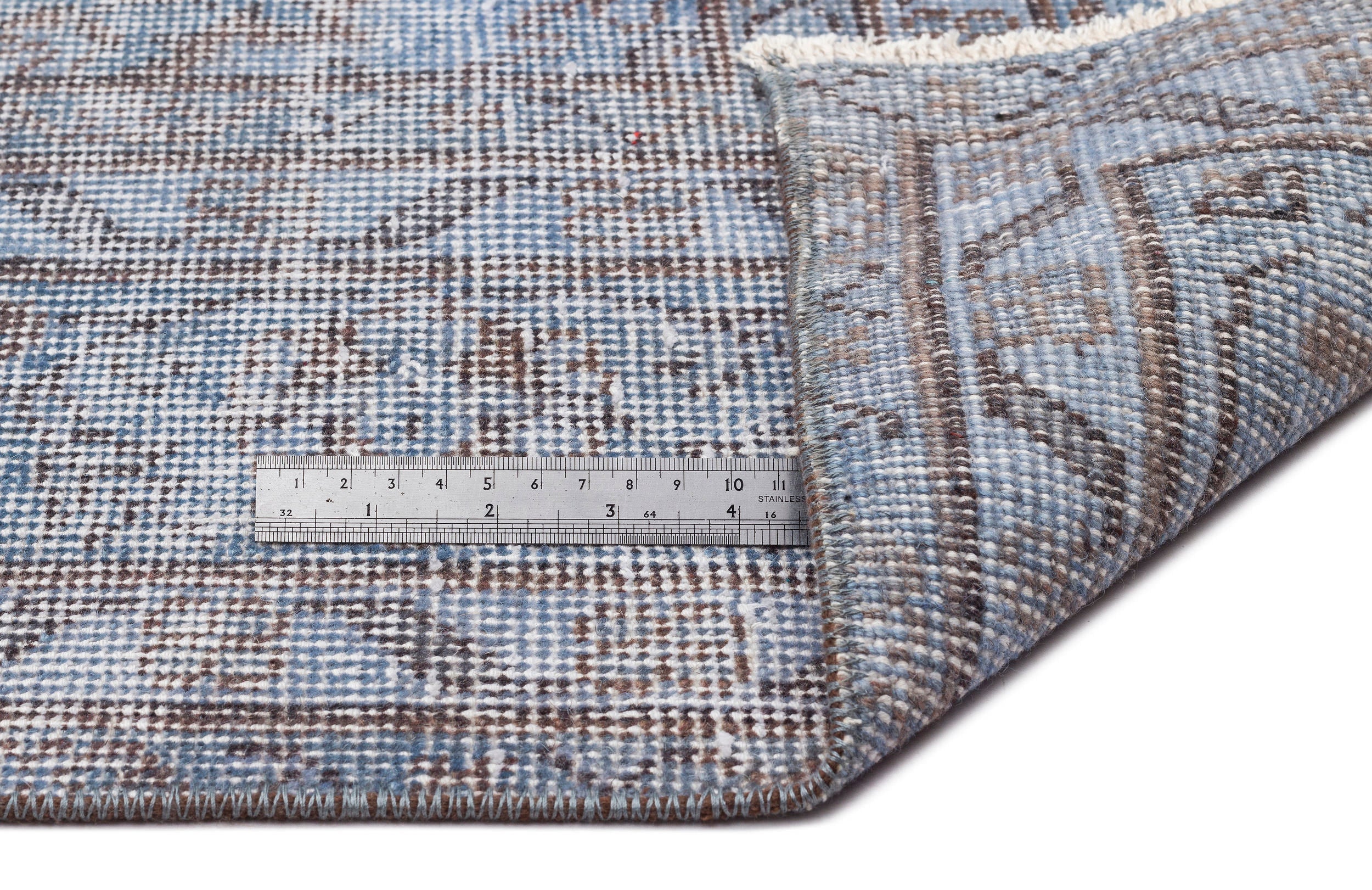 Atina Blue Vintage Wool Handmade Area Rug 5'9" x 9'8"
